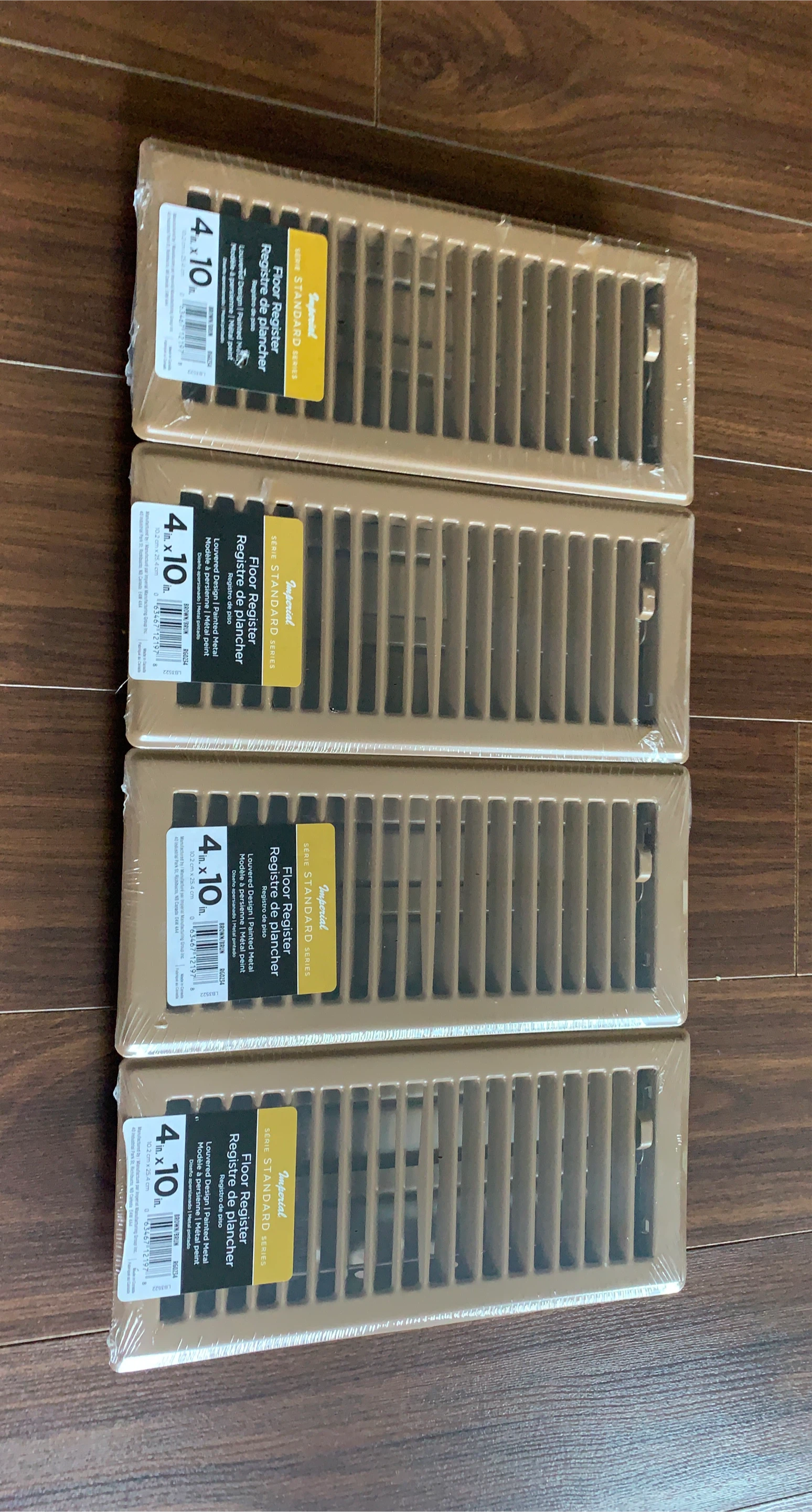Imperial 4" x 10" Floor Register - Brown