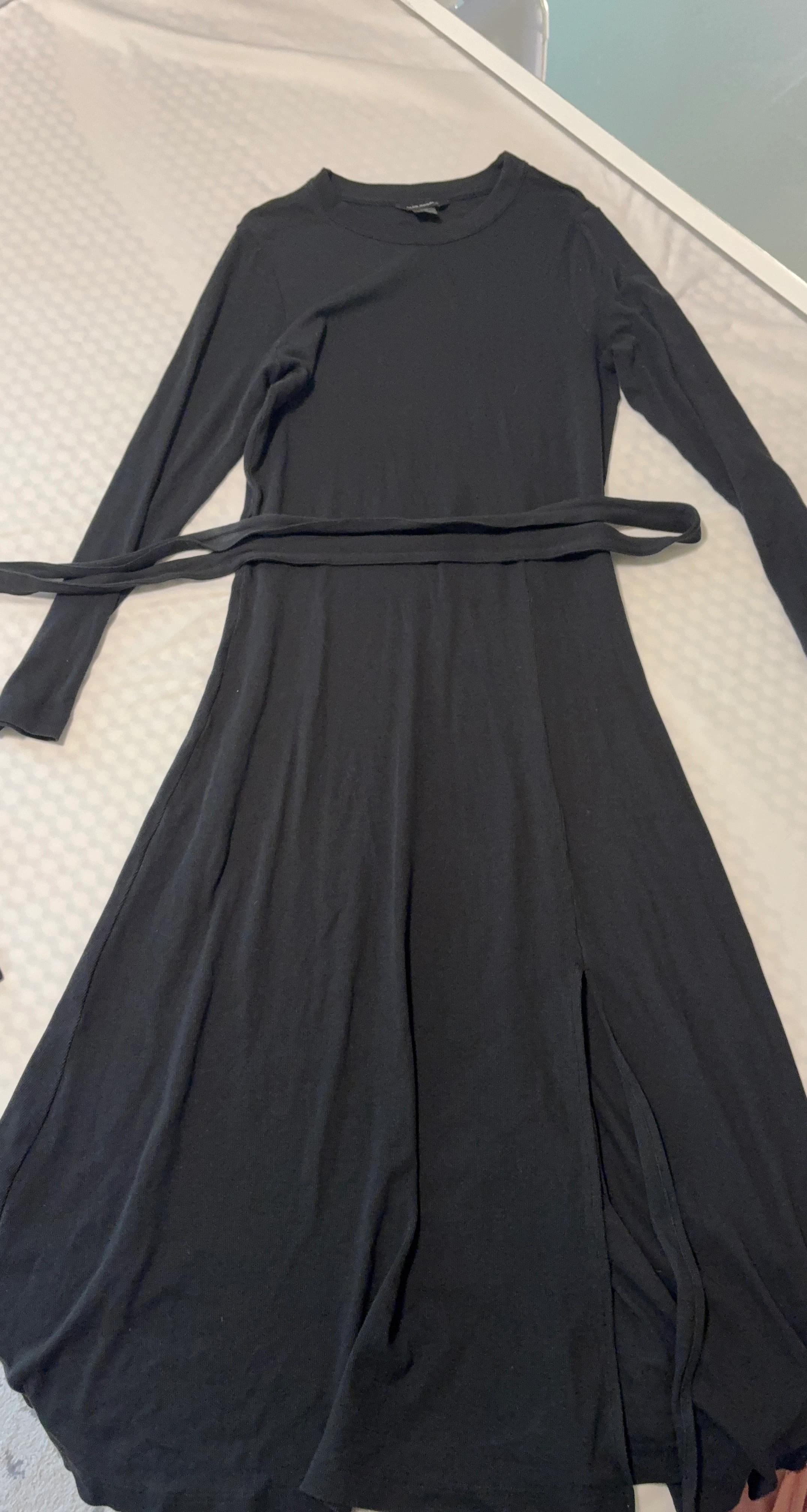 Club Monaco Black Long Sleeve Dress with Belt