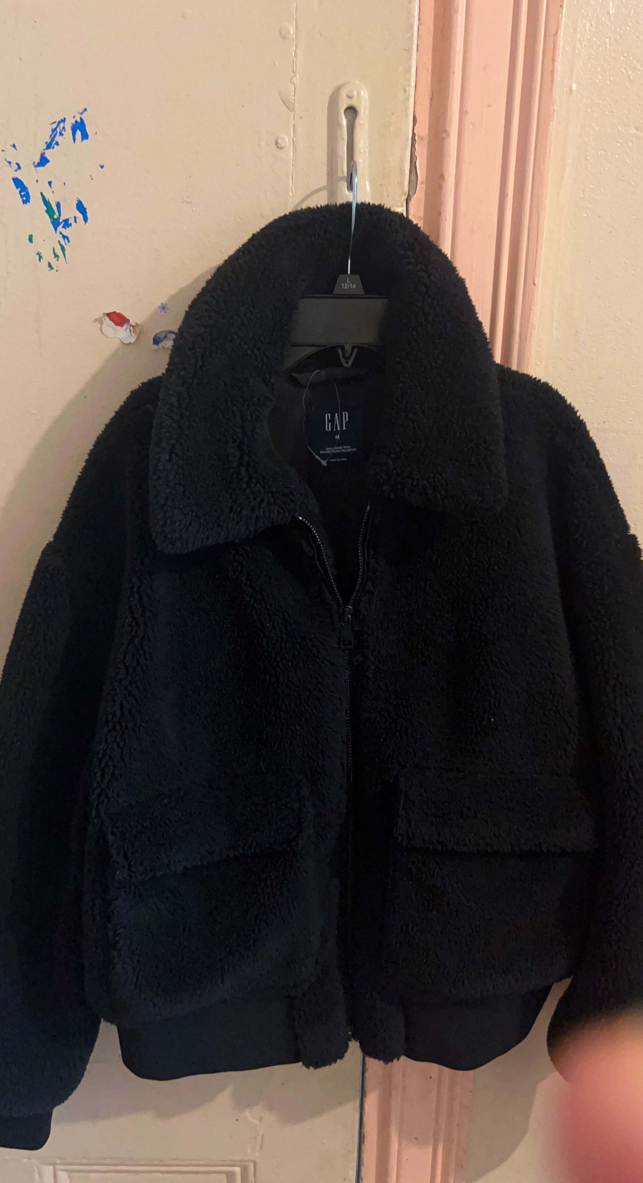 GAP Black Fuzzy Sherpa Jacket