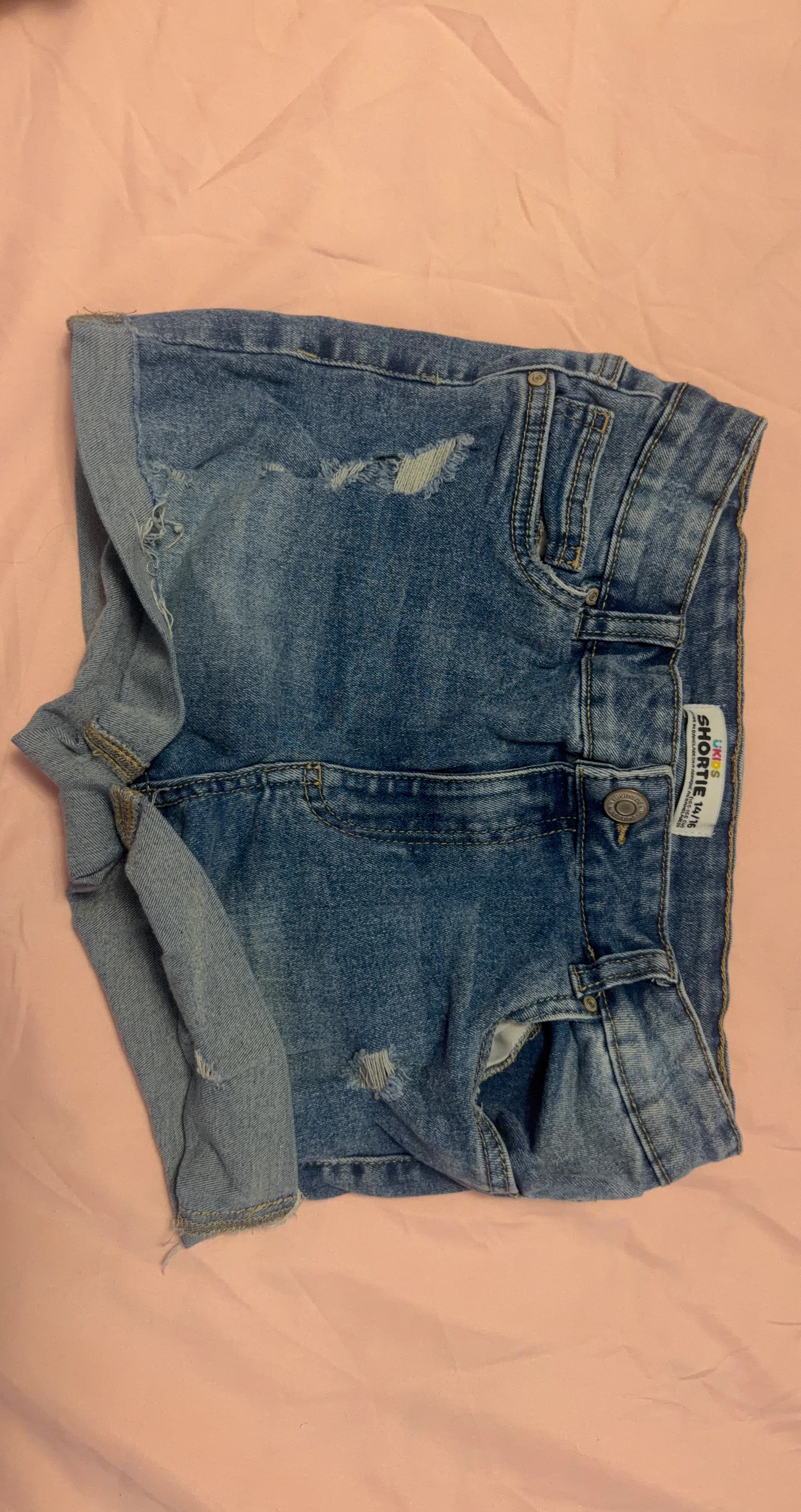 Blue Denim Shorts - Size 14/16