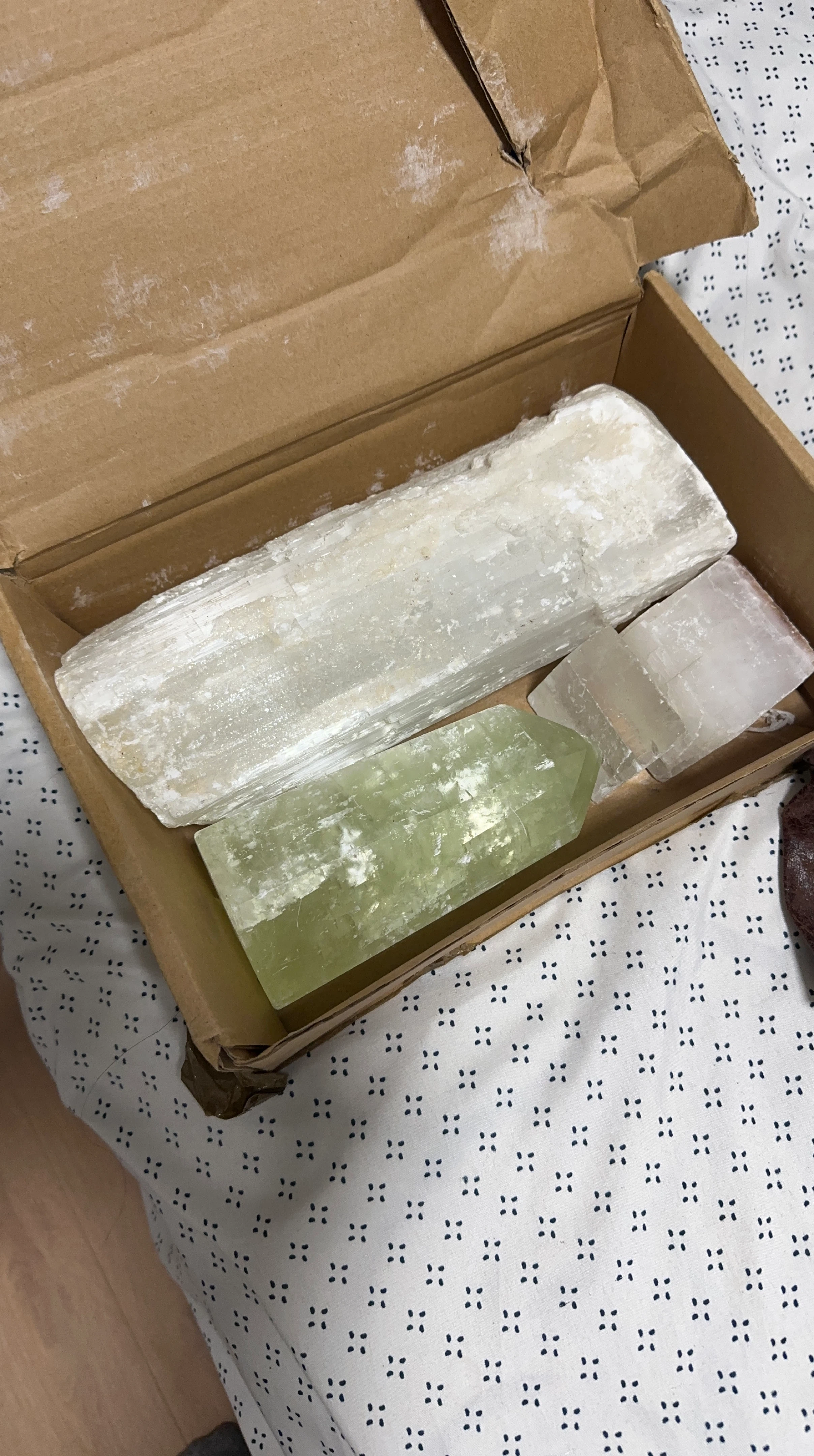 Set of Selenite and Calcite Crystals