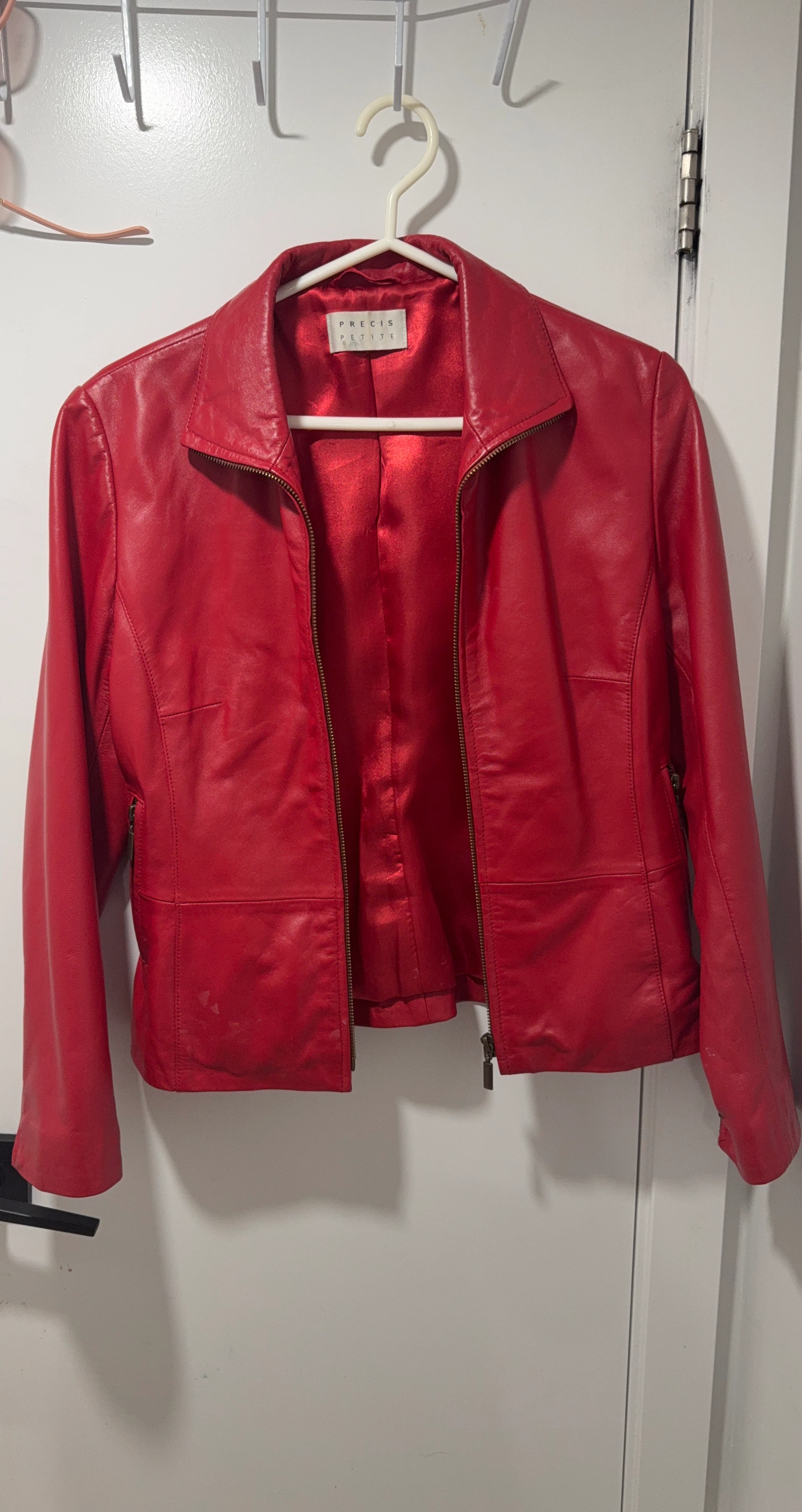 Precis Petite Red Leather Jacket