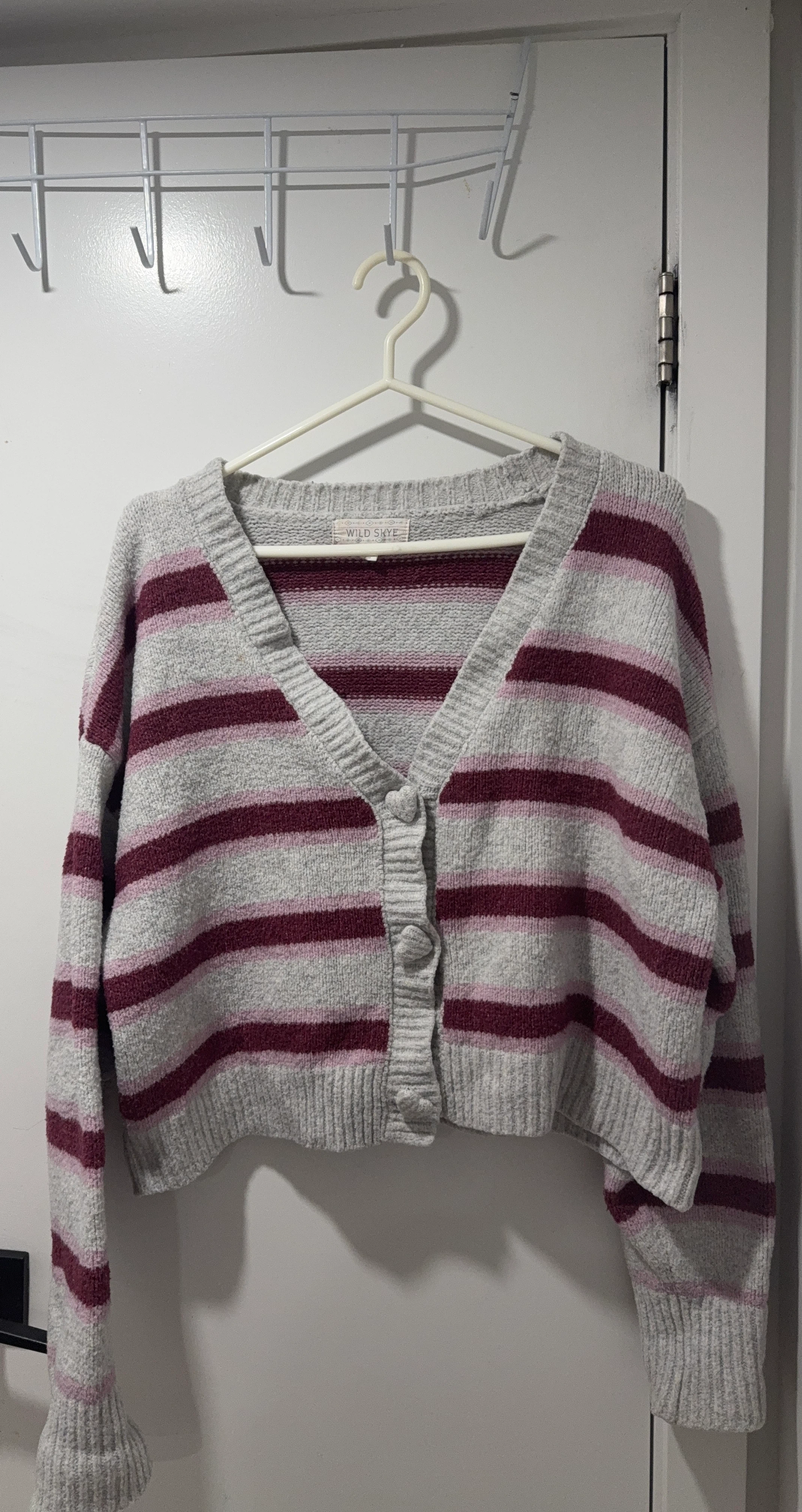 Wild Fable Striped Cropped Cardigan