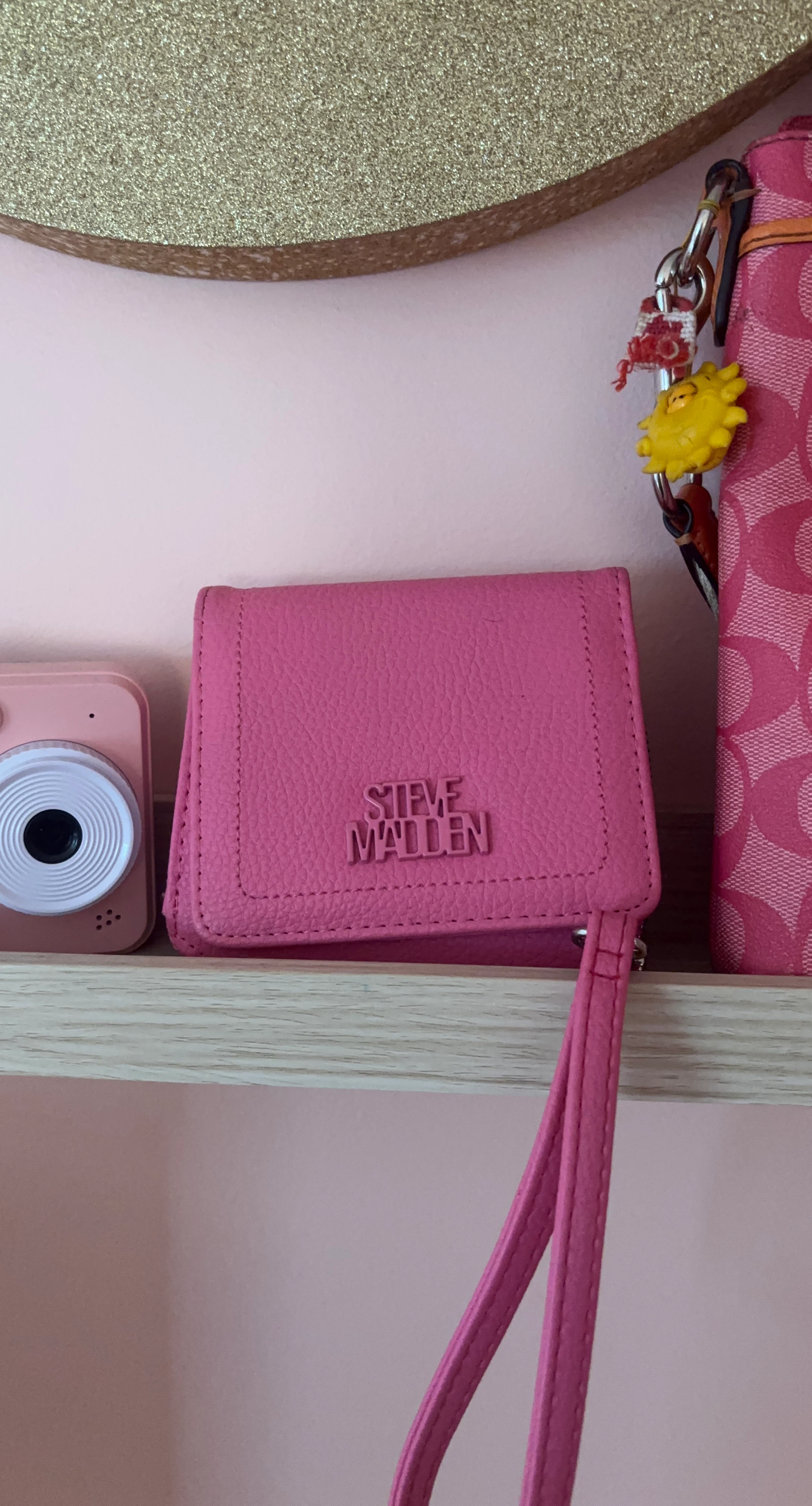 Steve Madden Pink Wallet with Wrist Strap