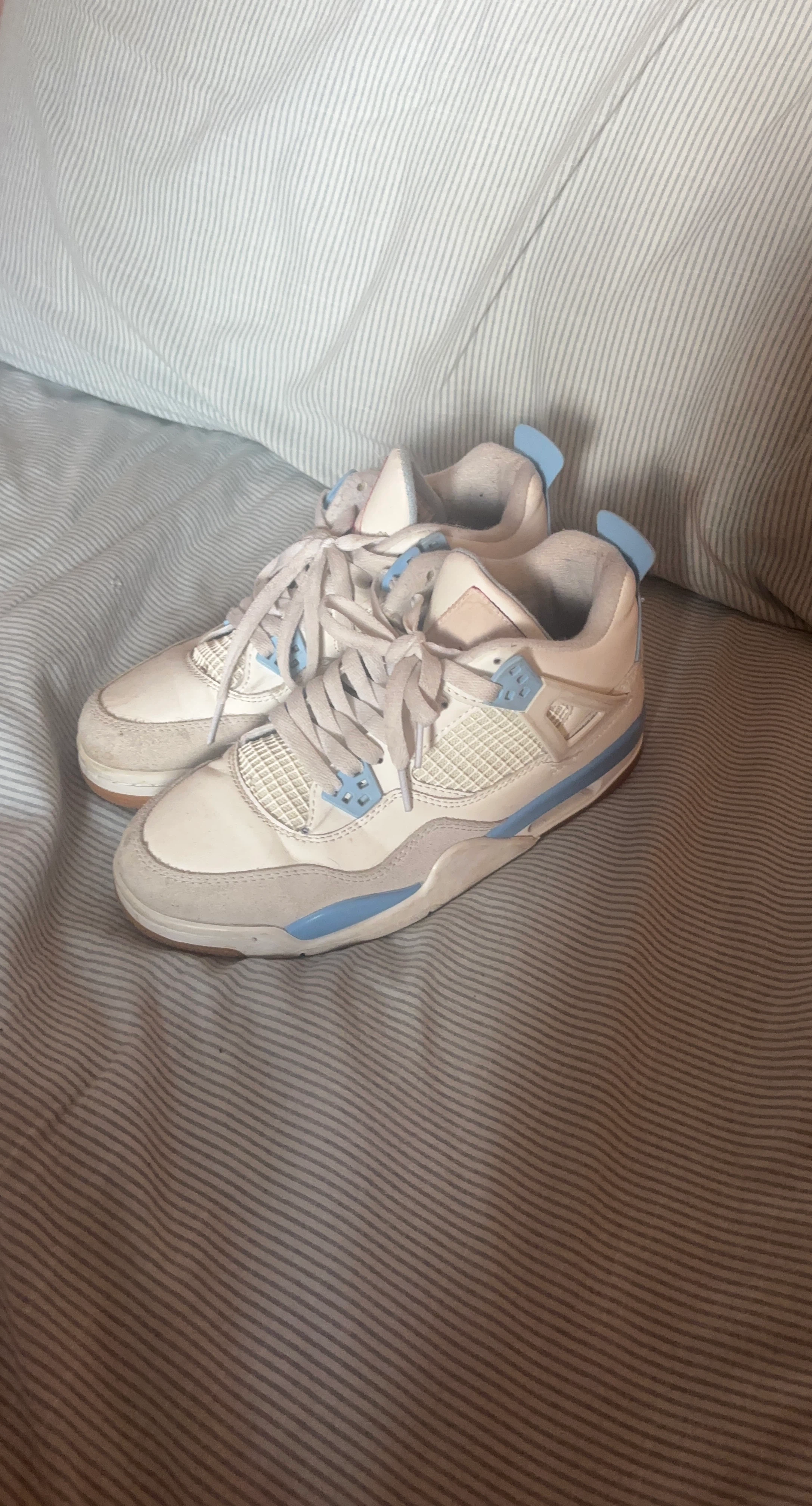 Air Jordan 4 "White & Light Blue" Sneakers