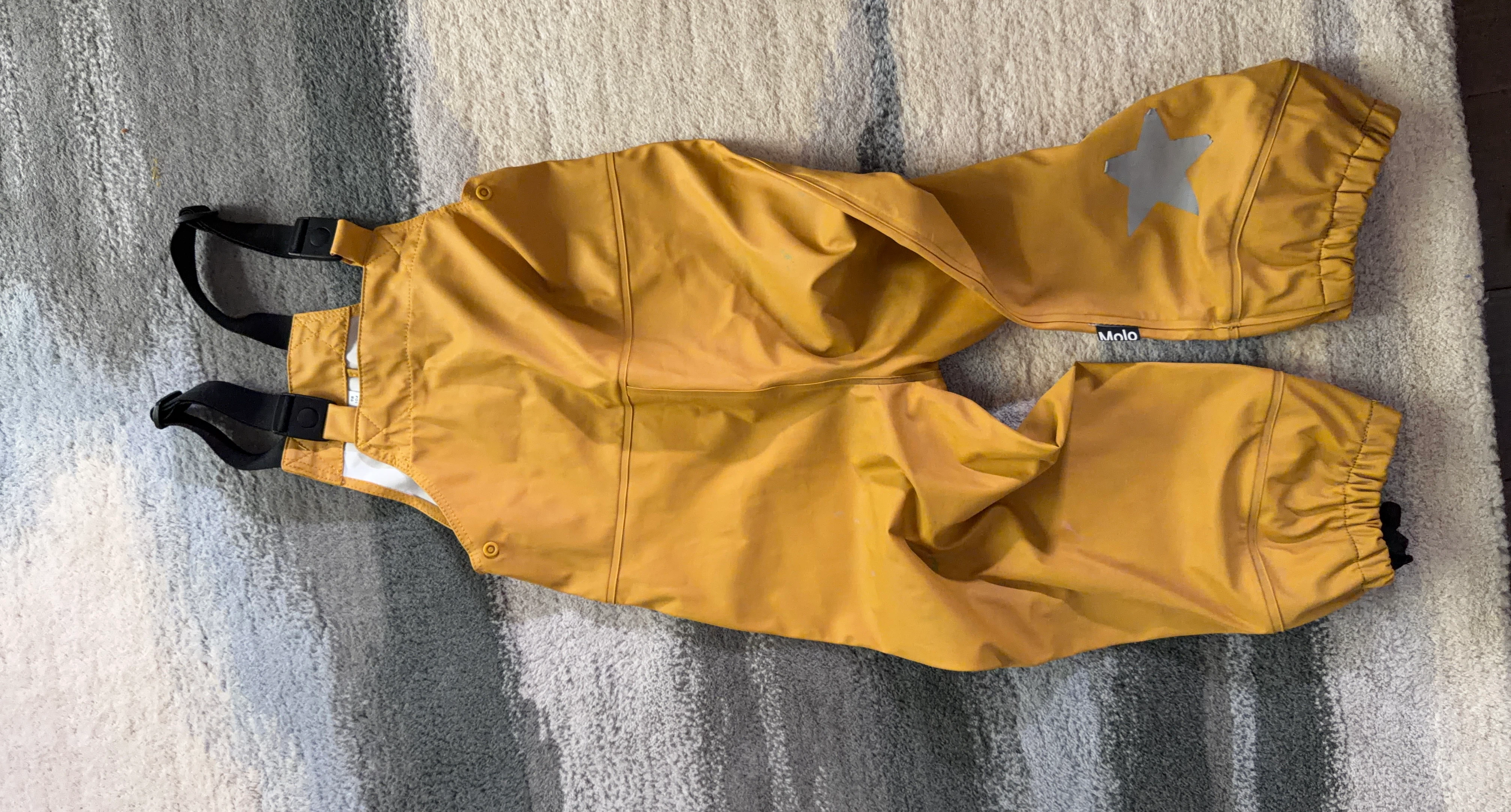 Molo Yellow Star Rain Overalls Pants