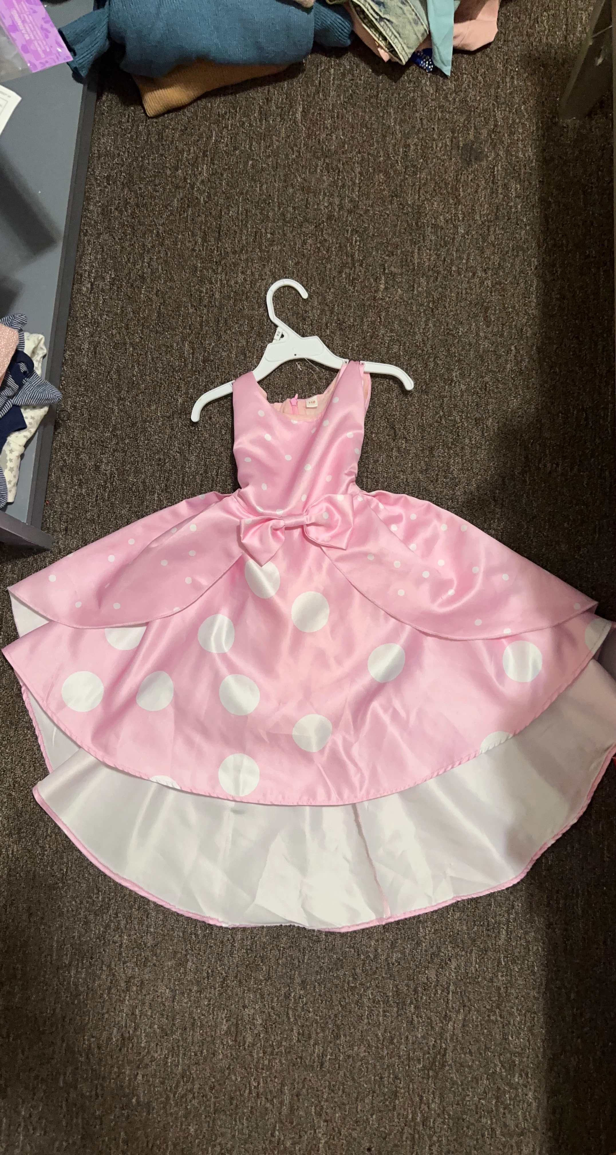 Pink Polka Dot Dress with Bow