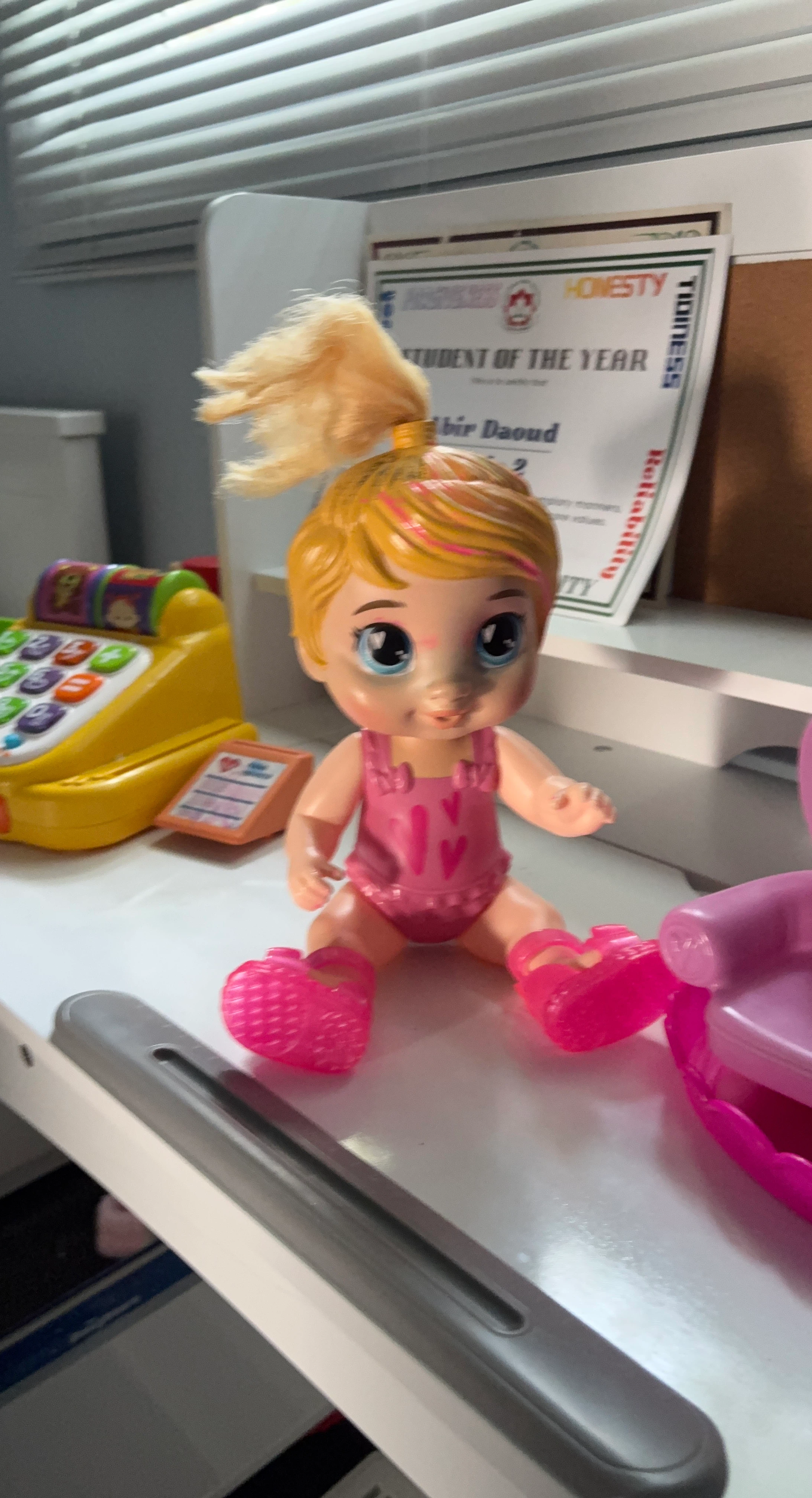 Baby Doll with Pink Outfit and Heart Shoes
