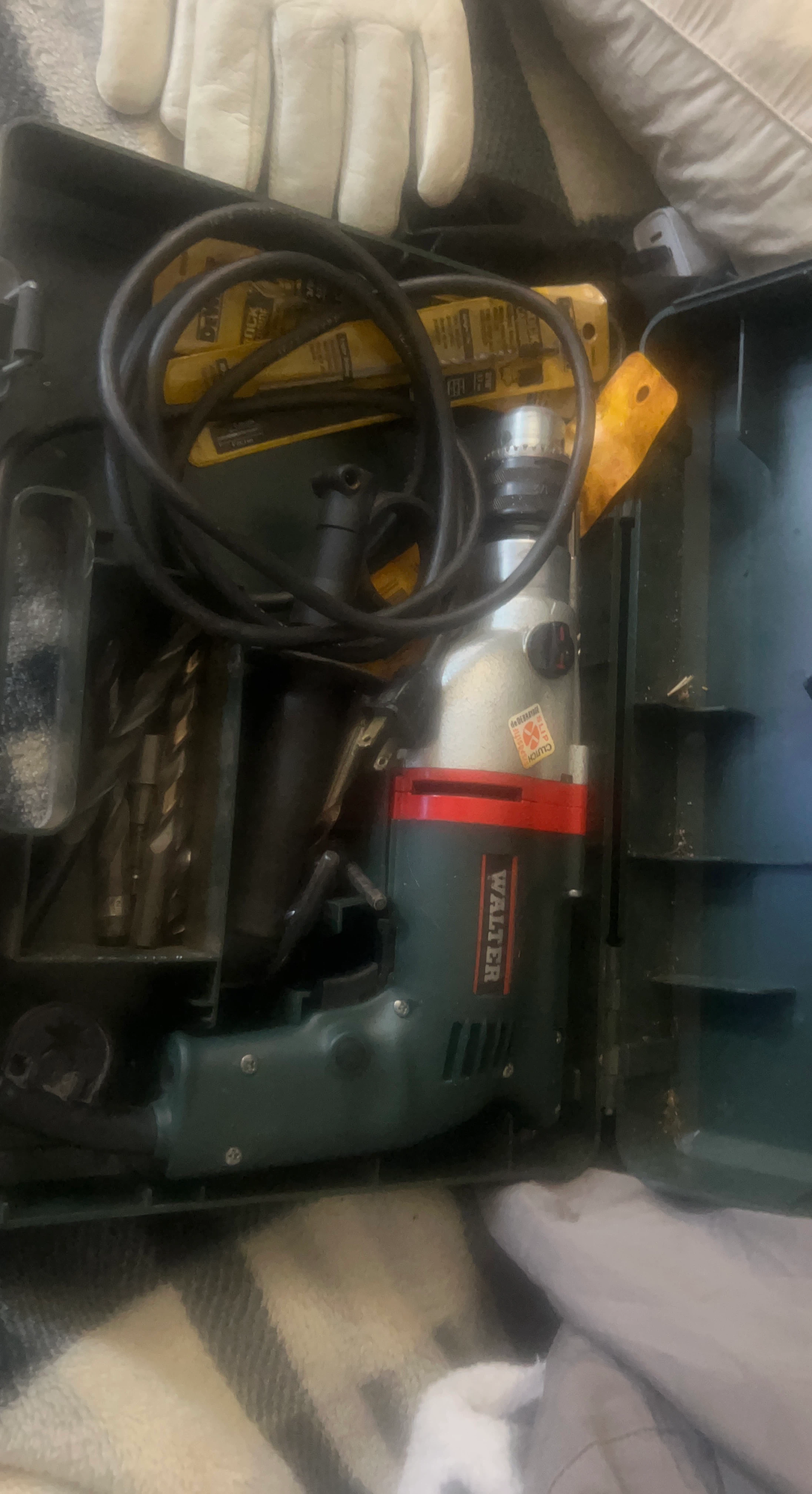 Walter Rotary Hammer Drill with Bits and Gloves