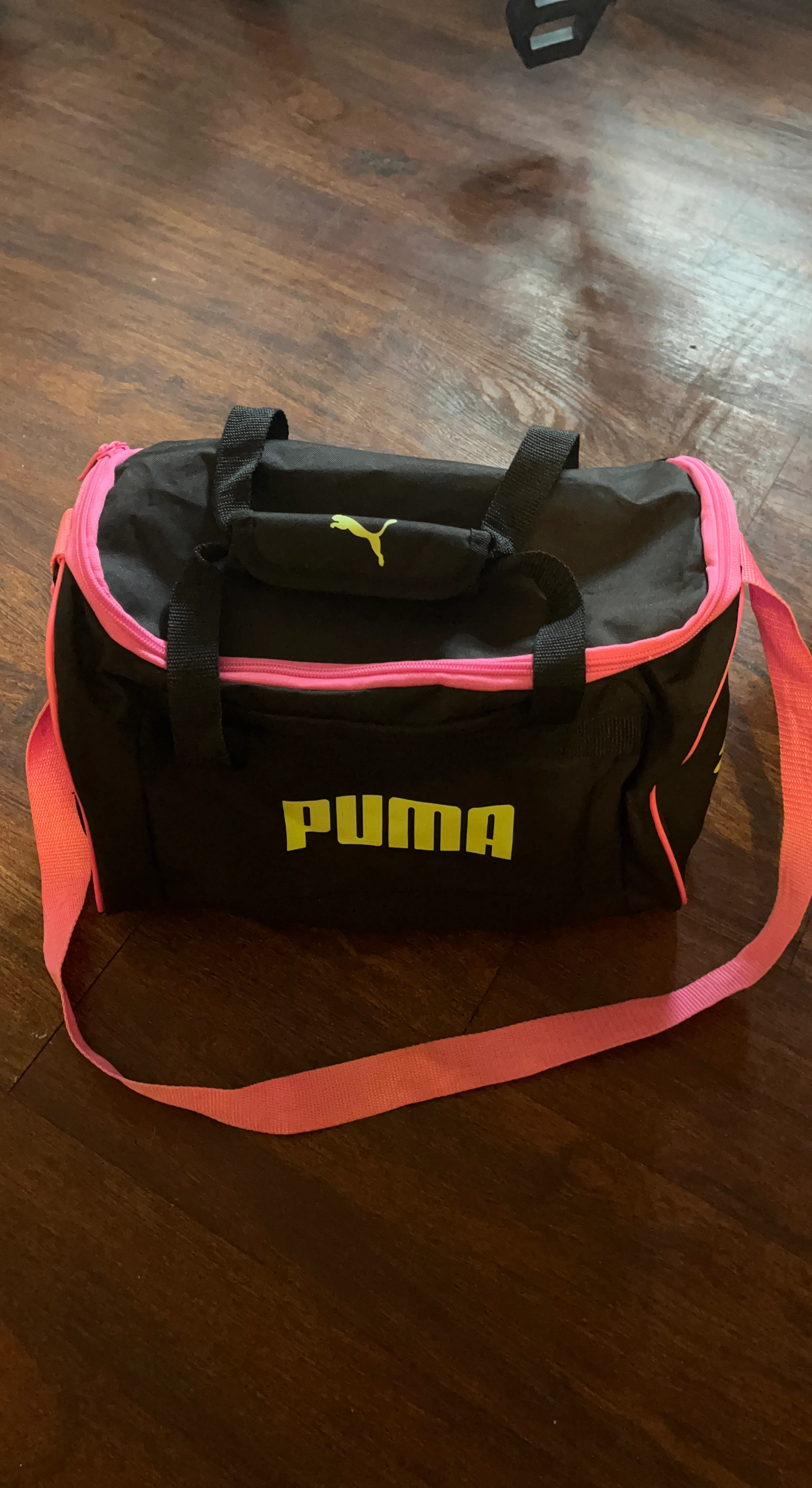 Puma Black and Pink Duffle Bag