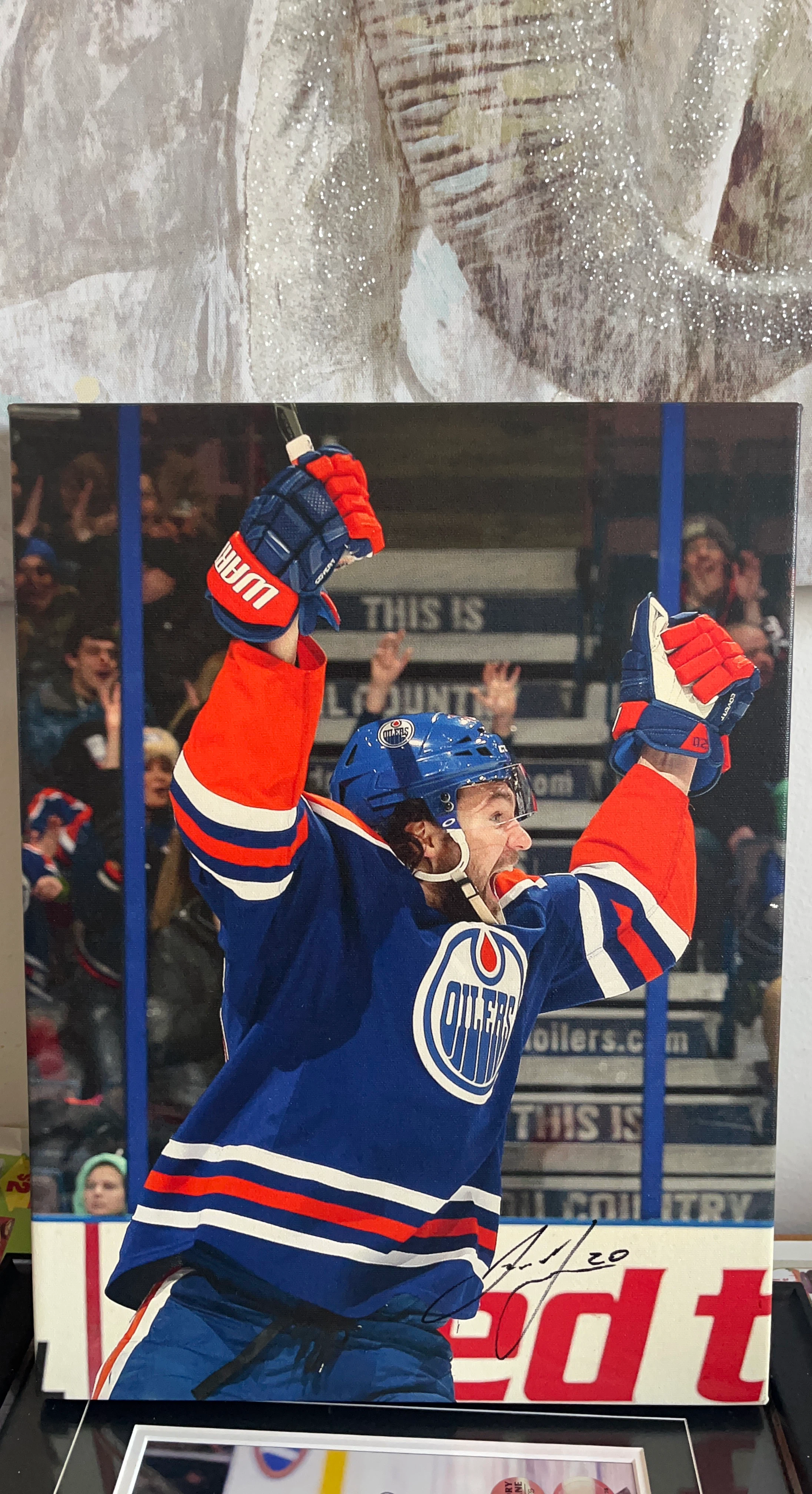 Edmonton Oilers Hockey Player Canvas Print Autographed 2020