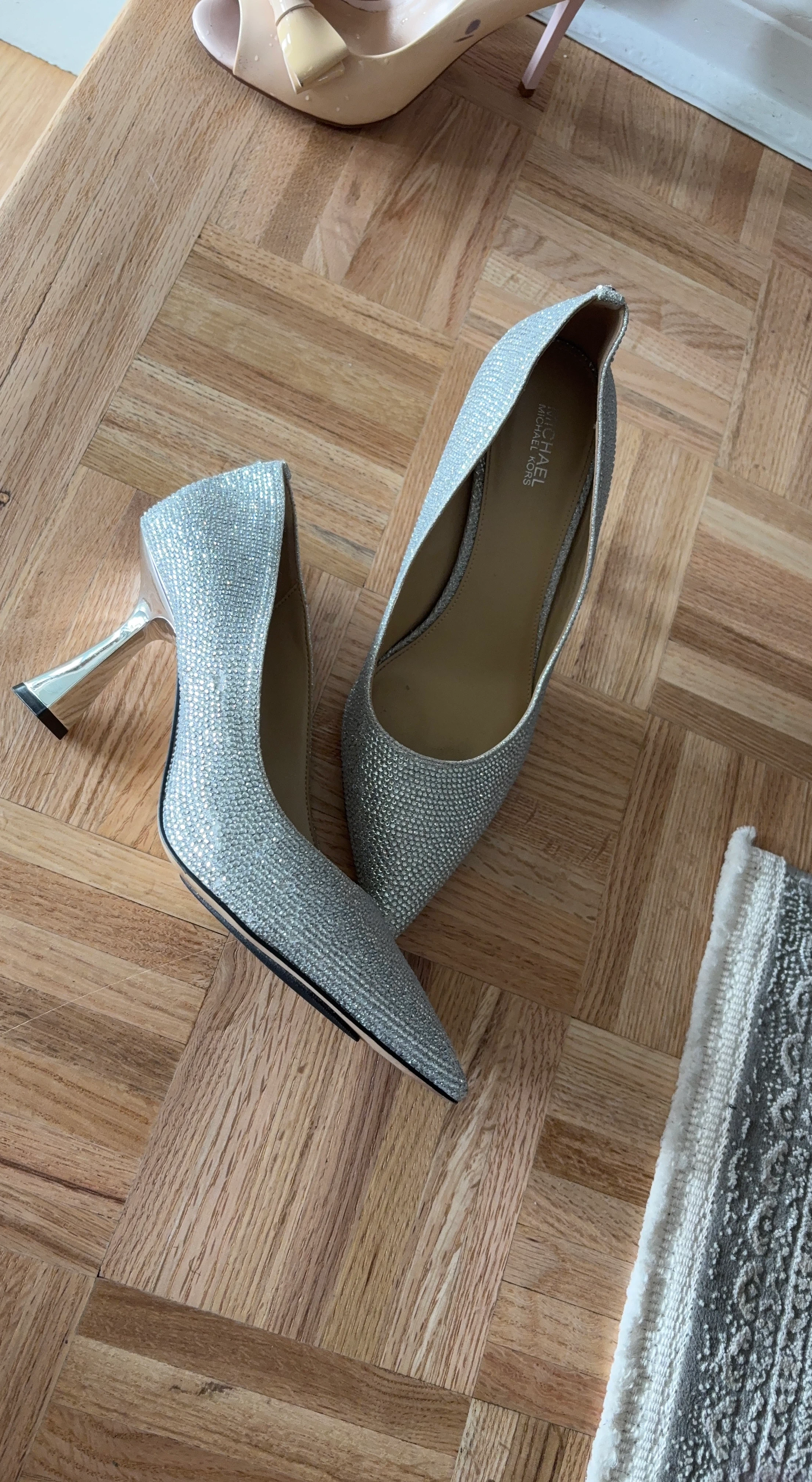 Michael Kors Silver Glitter Heels