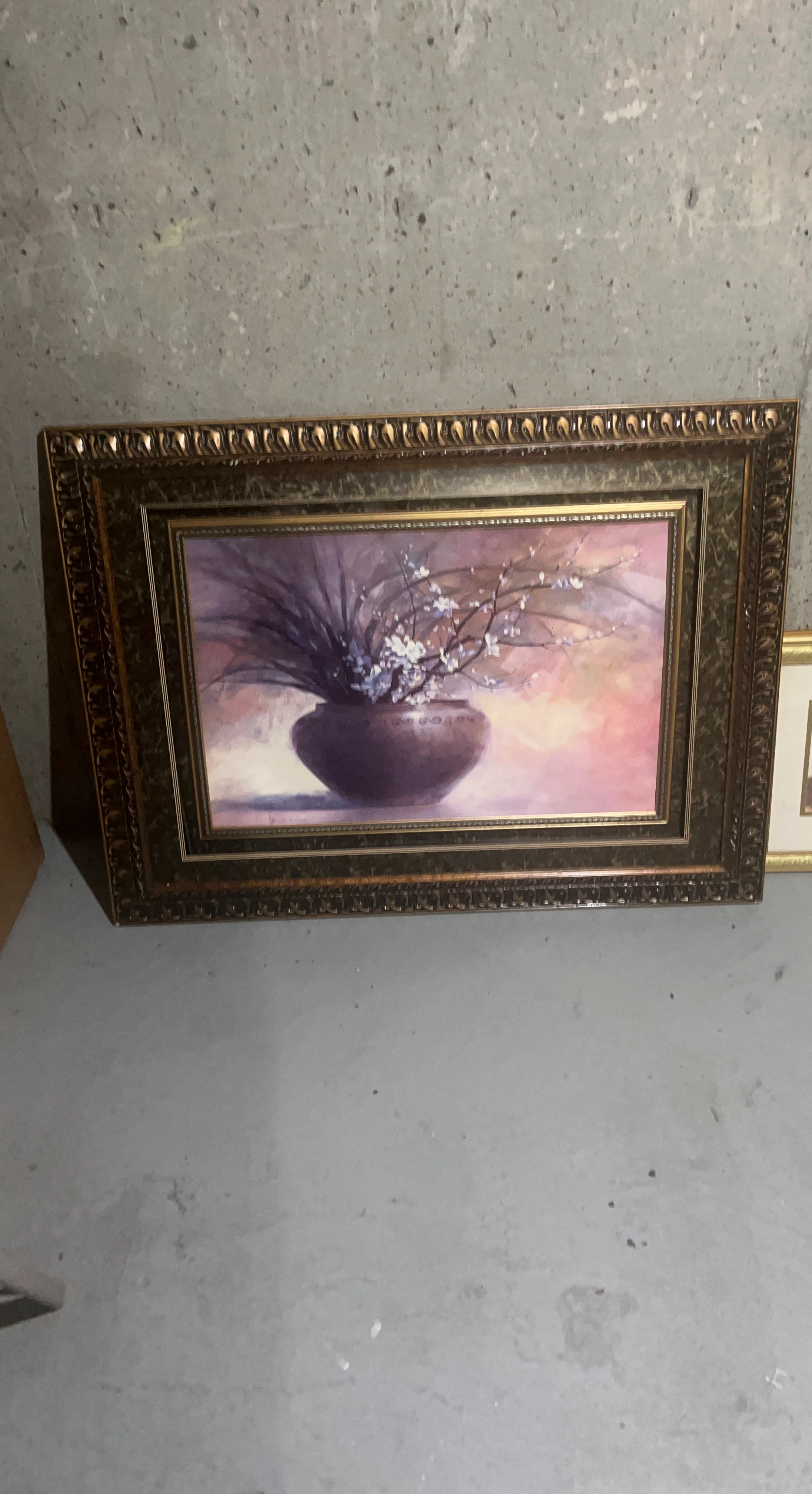 Vintage Framed Floral Art Print