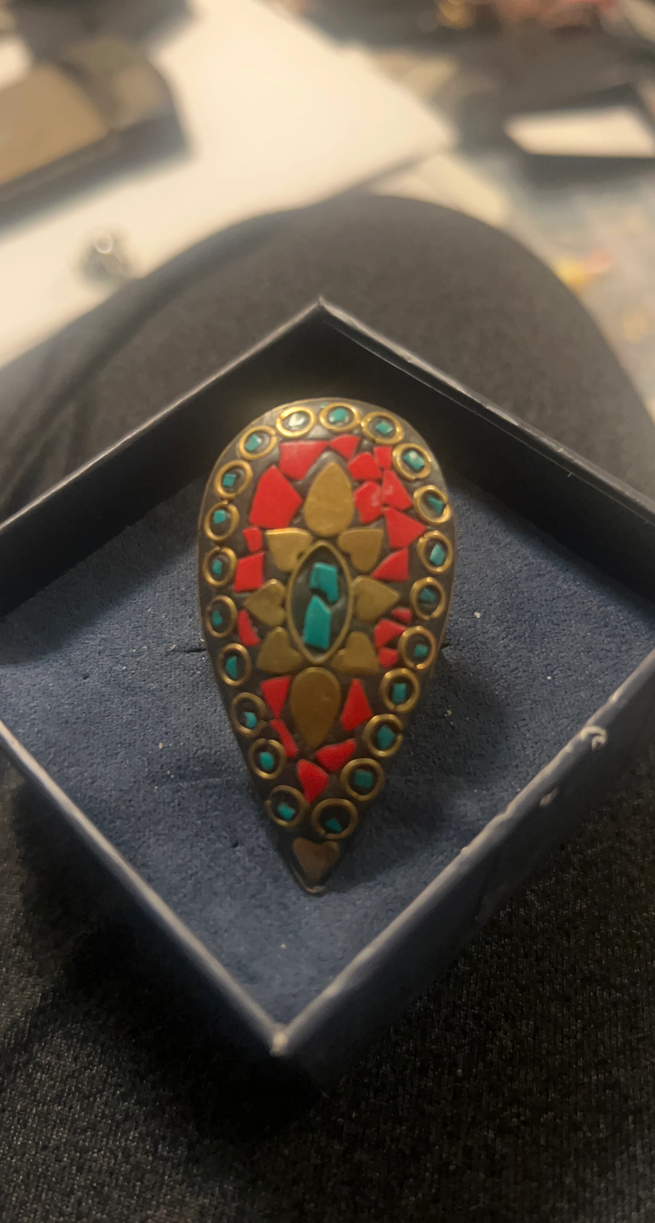This is a Tibetan-style brass ring