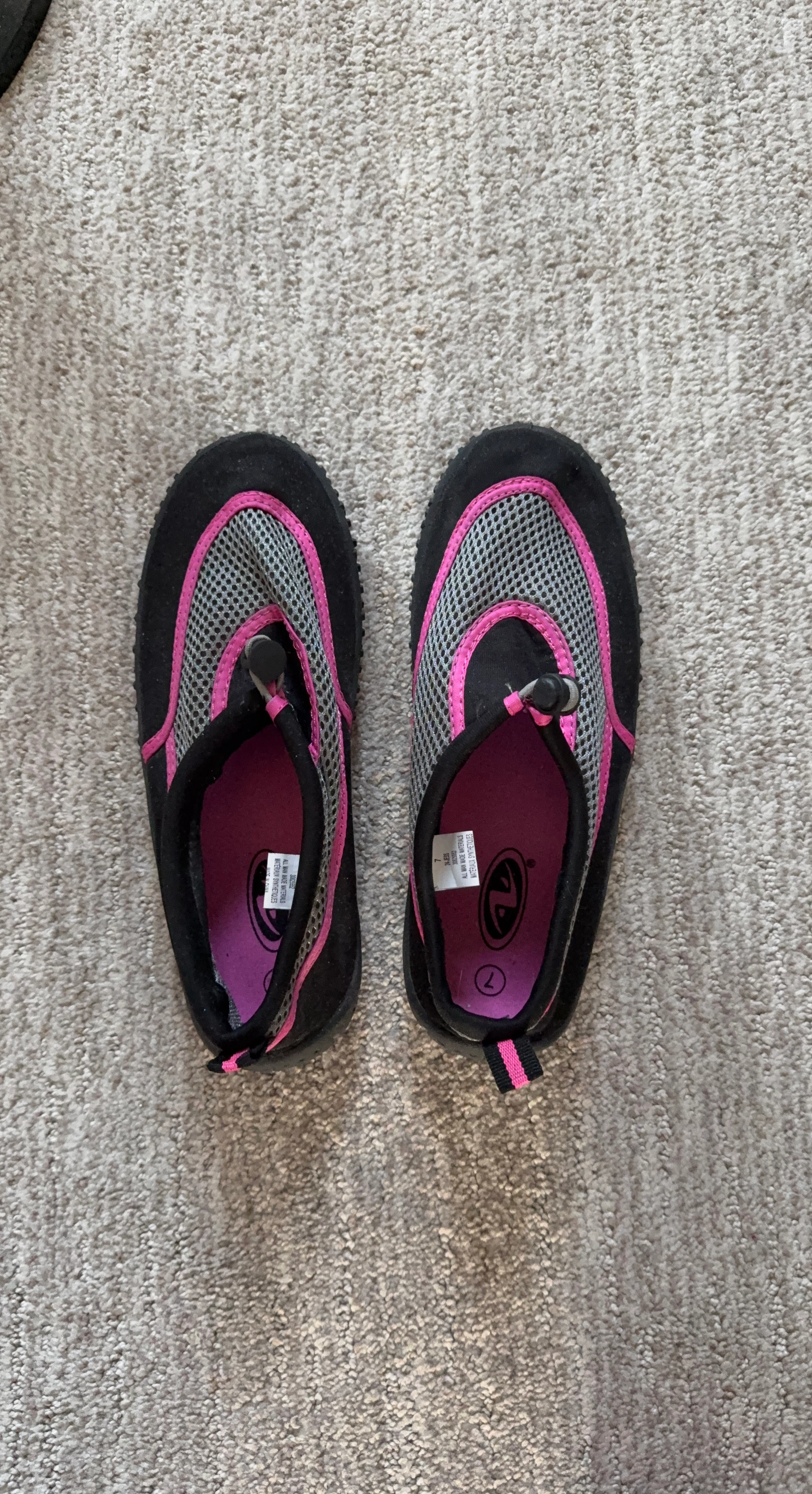 Athletic Works Water Shoes - Pink & Black - Size 7