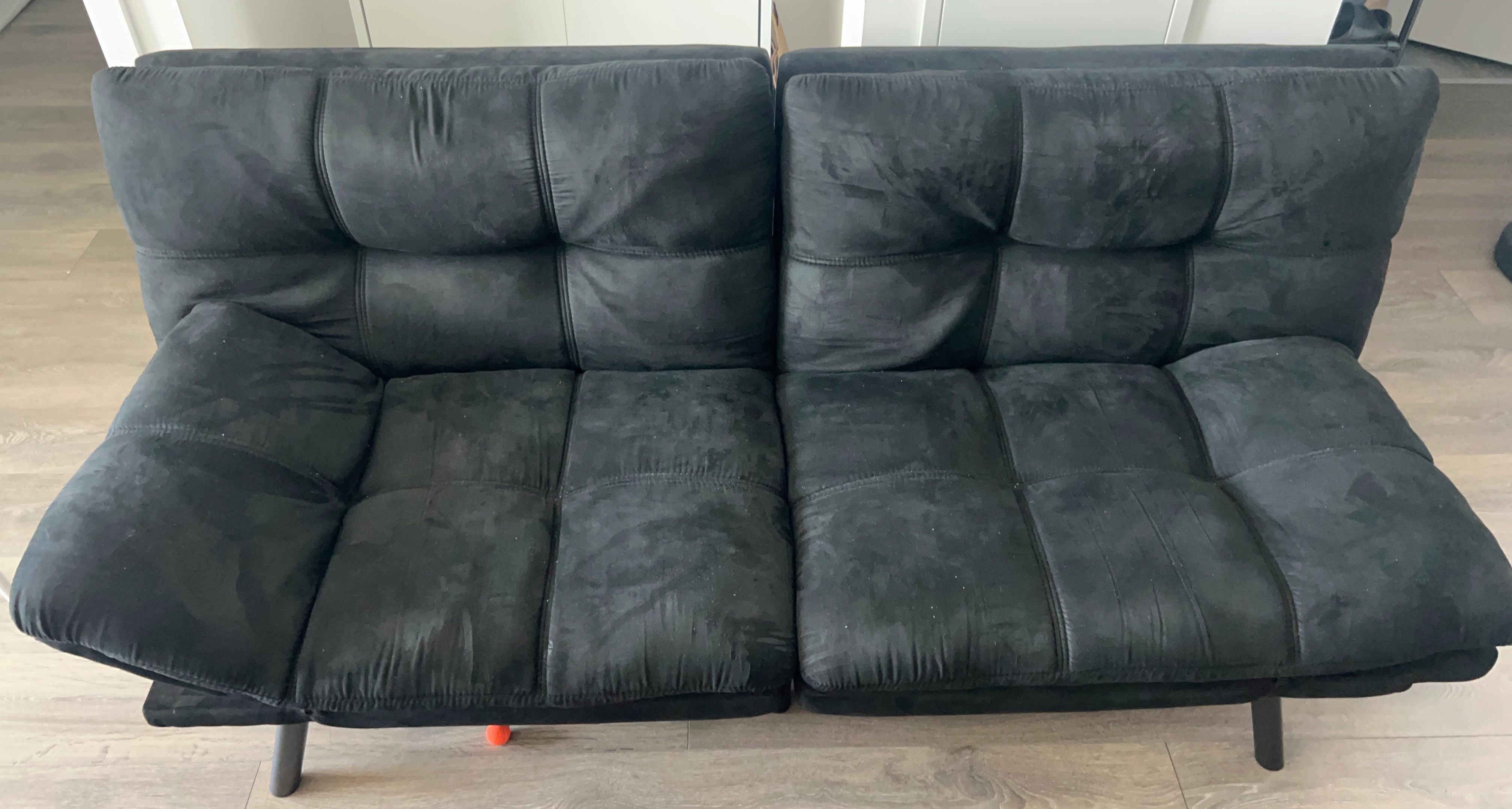 Black Suede Futon Sofa Bed