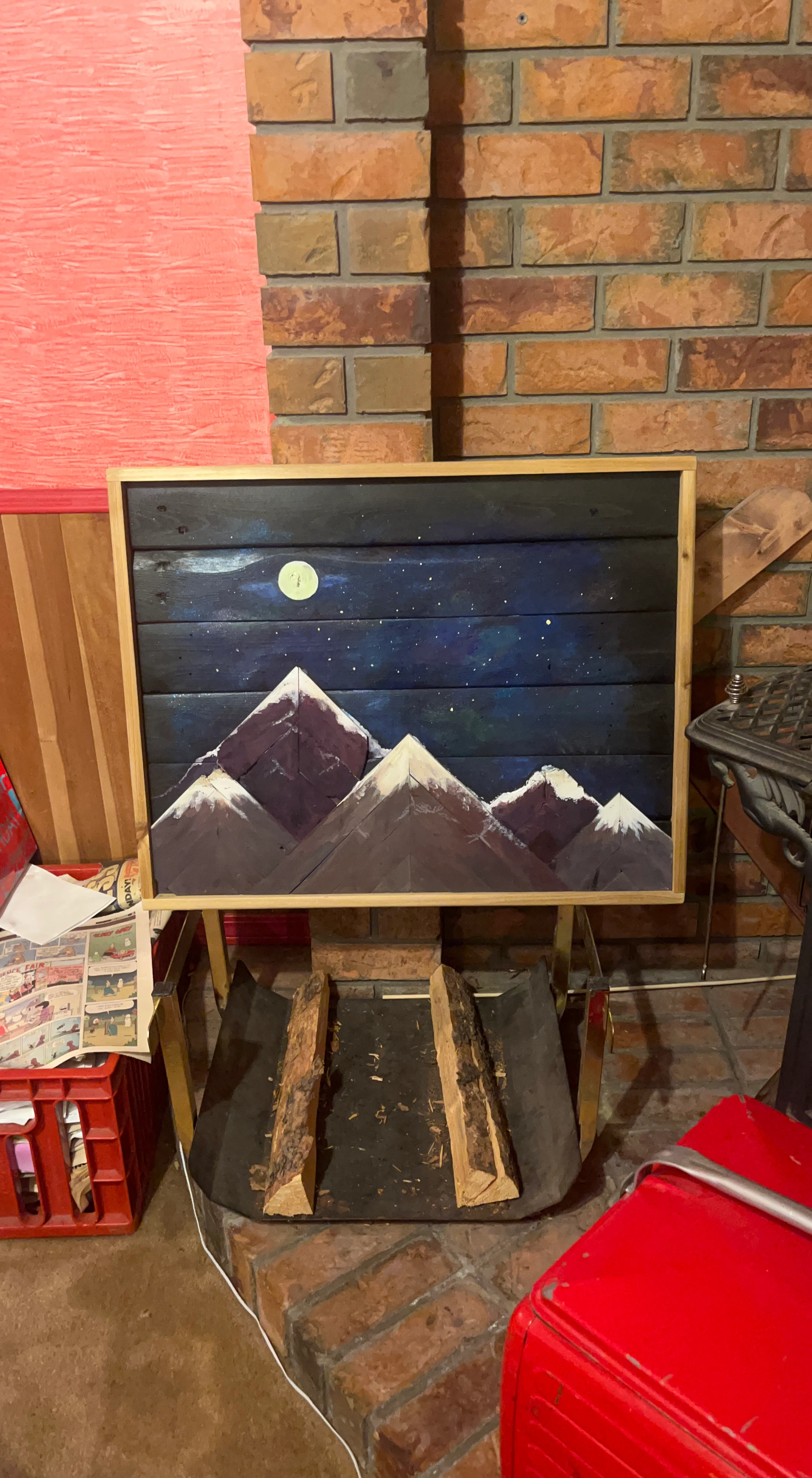 Mountain Scene Wood Wall Art