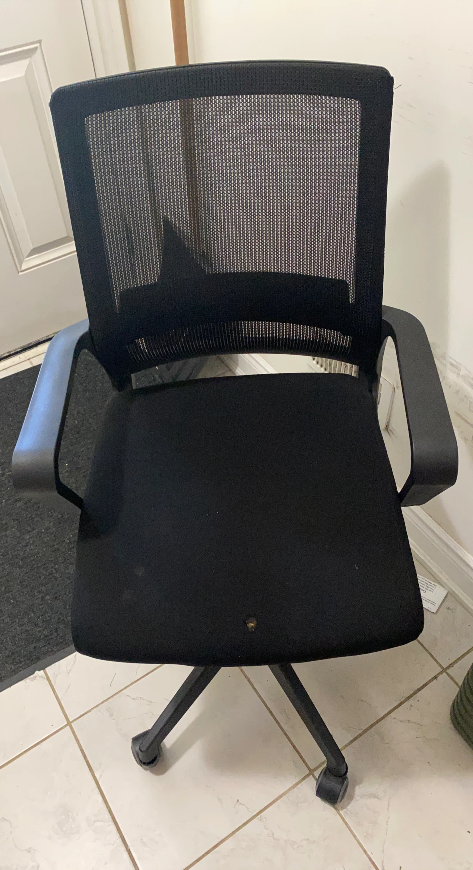 Black Office Chair with Mesh Back