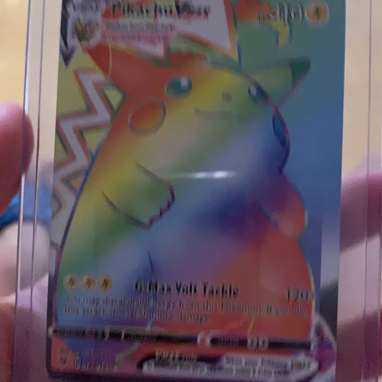 pokemon card pikachu vmax rainbow rare Vivid Voltage Secret 188/185 PSA 10 TBC Games When your Pokmon VMAX is Knocked Out Pikachu VMAX Rainbow Gold Metal