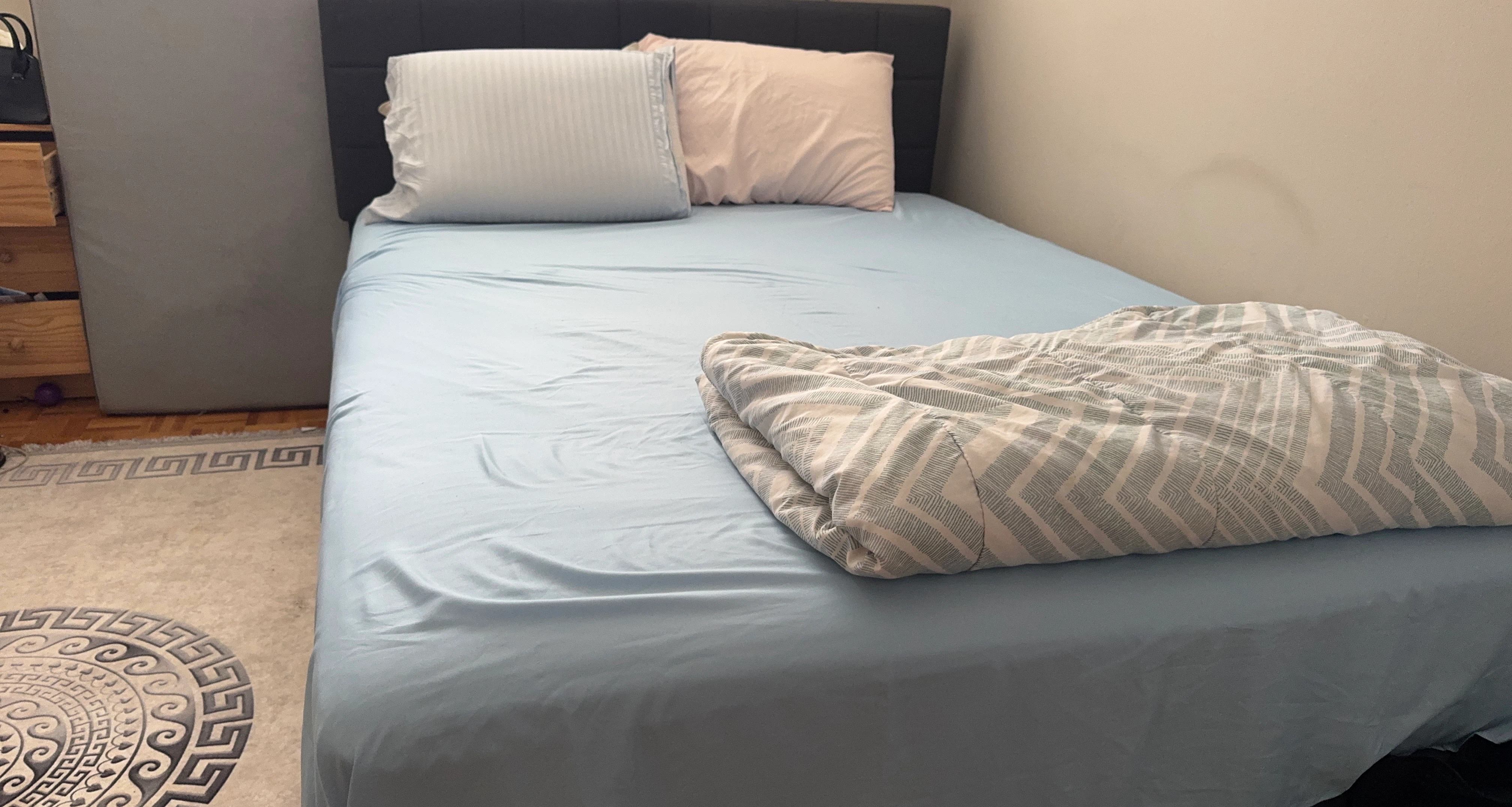Grey Bed Frame with Headboard