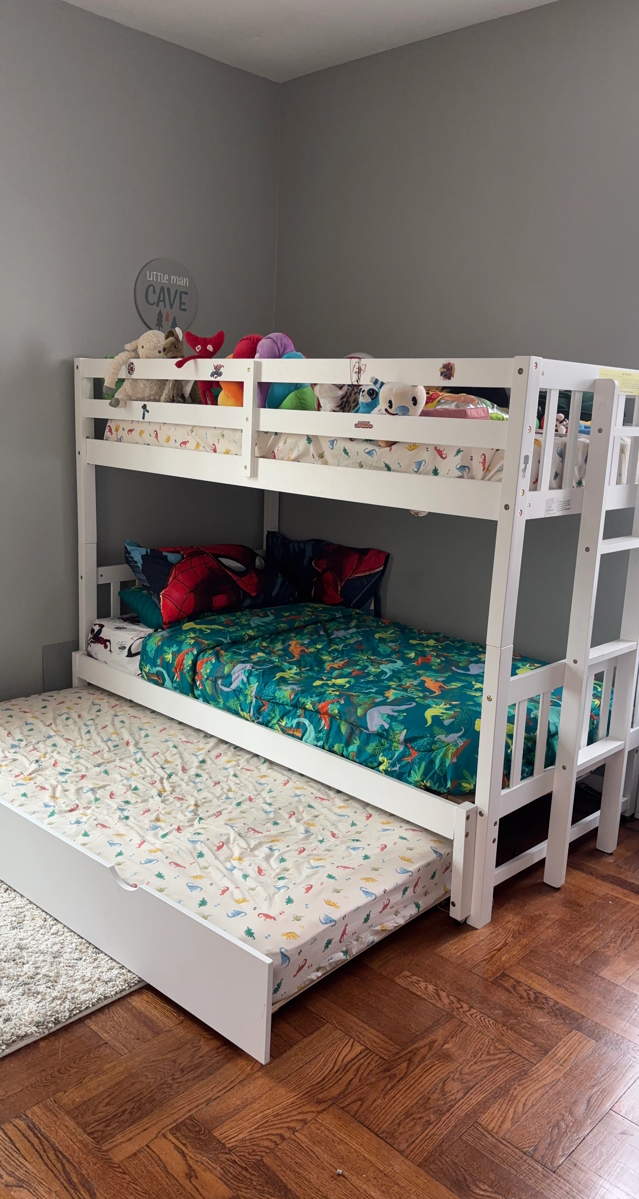 White Bunk Bed with Trundle