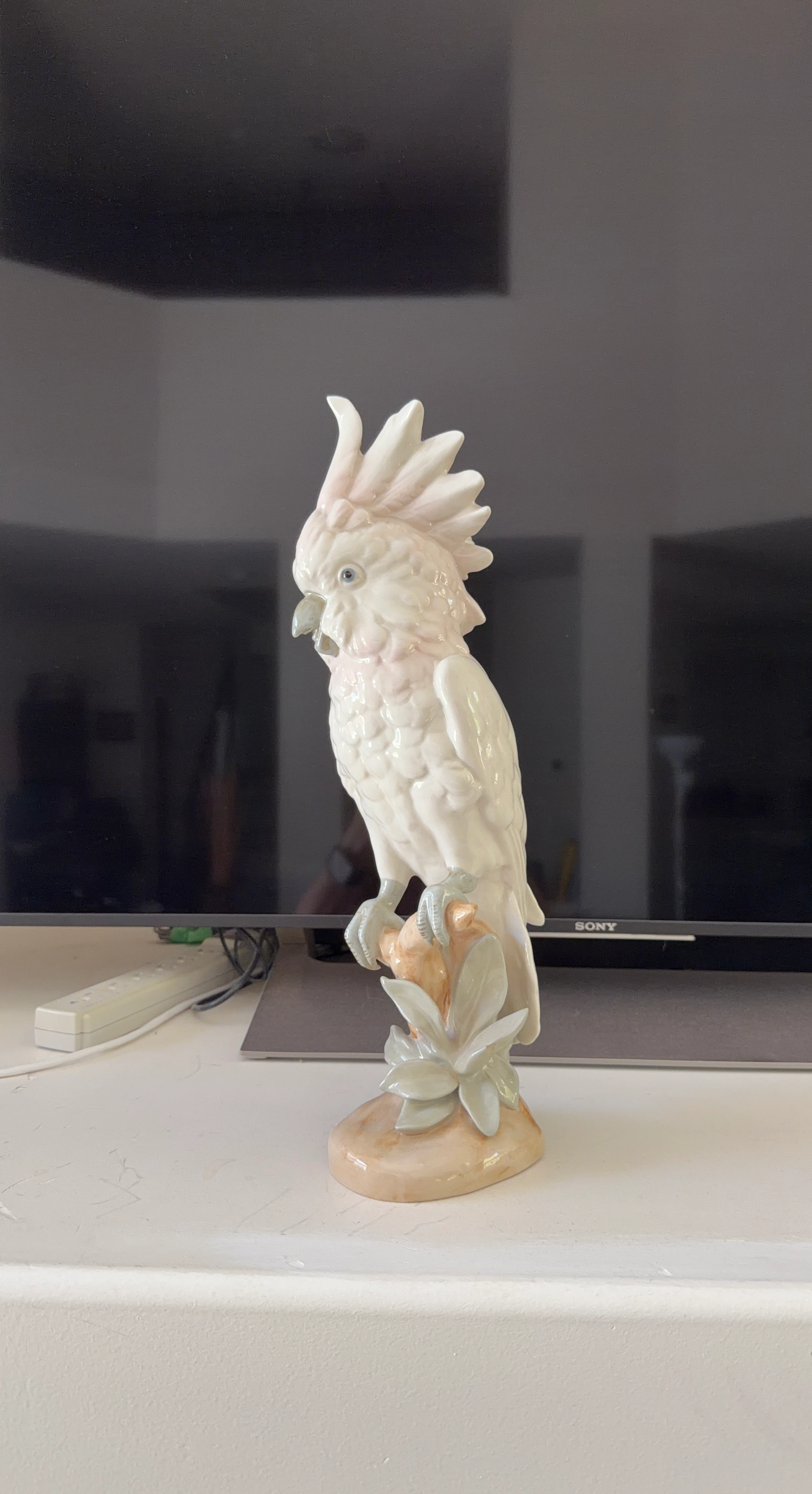 Porcelain Cockatoo Figurine