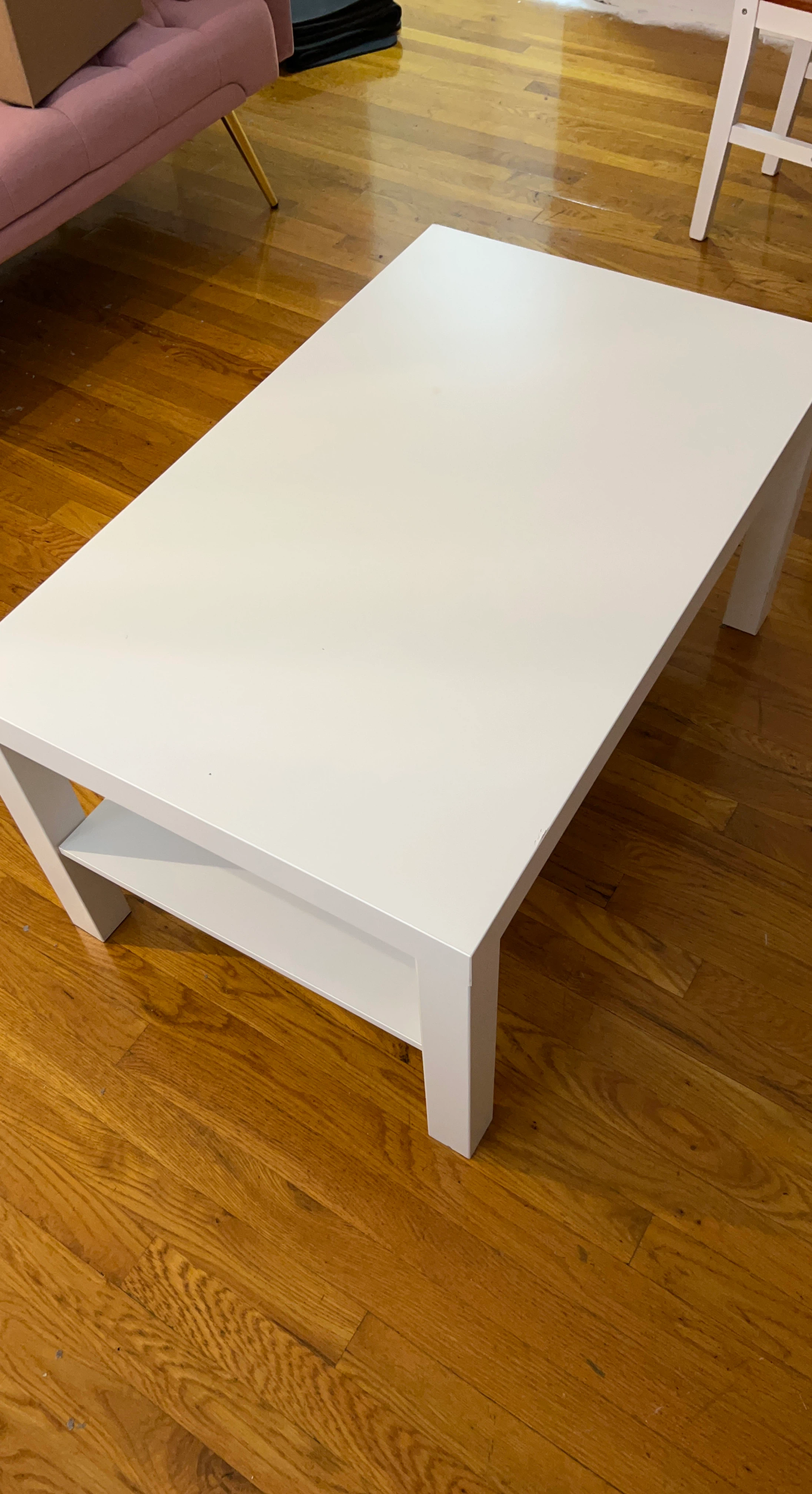 White Coffee Table with Shelf