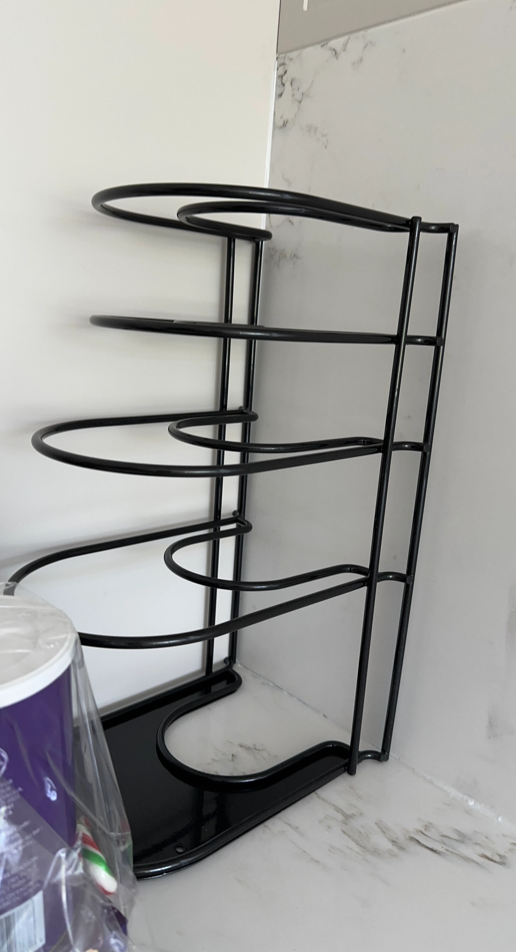 Black Metal Pot Lid and Pan Organizer Rack