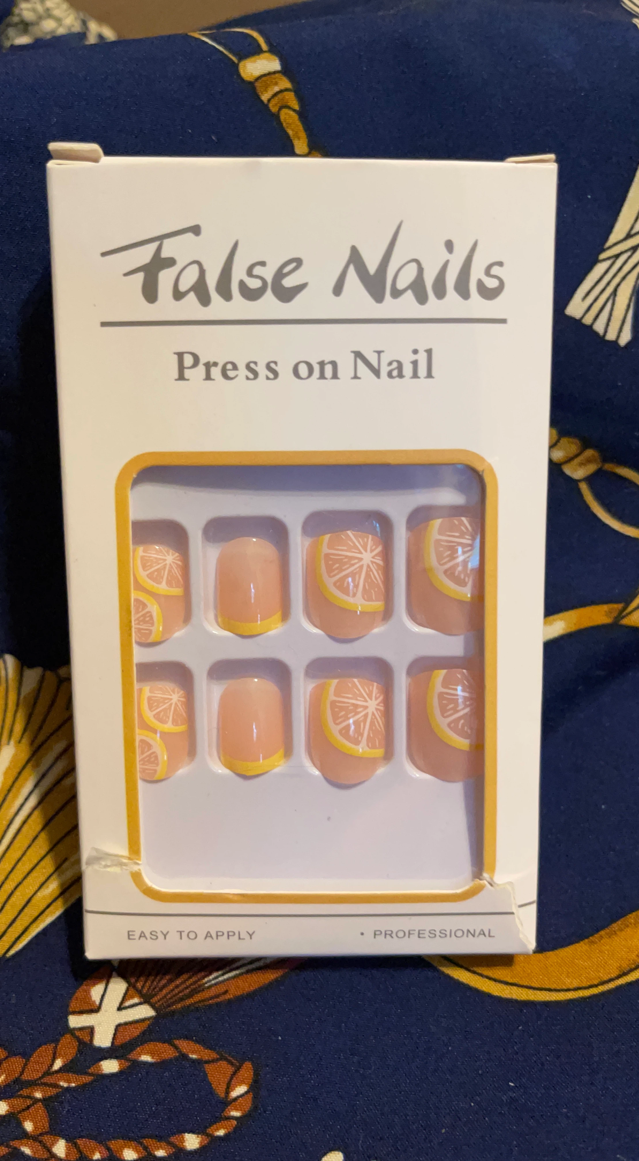 False Nails Press on Nail Set with Lemon Design