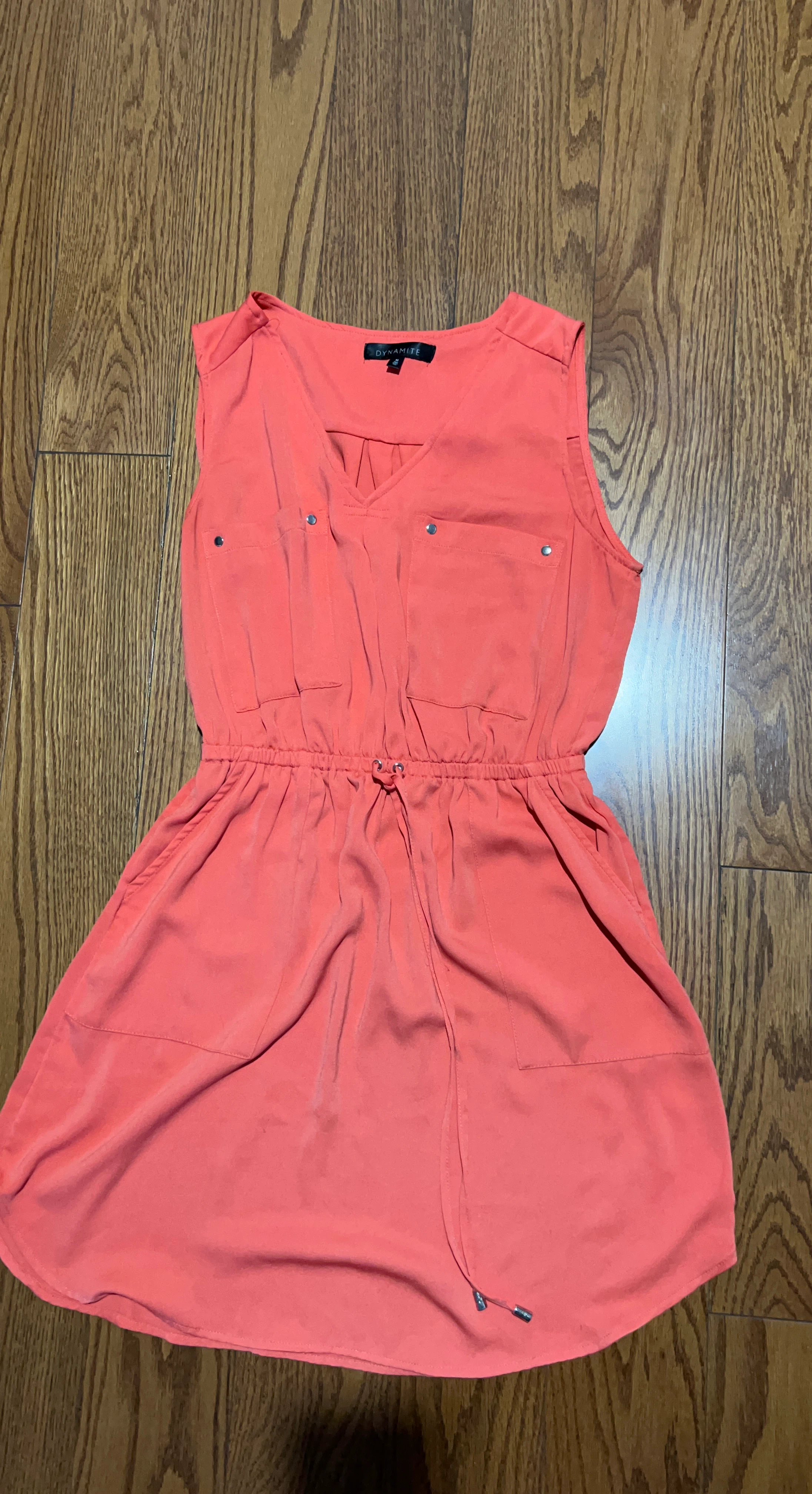 Dynamite Coral V-Neck Dress