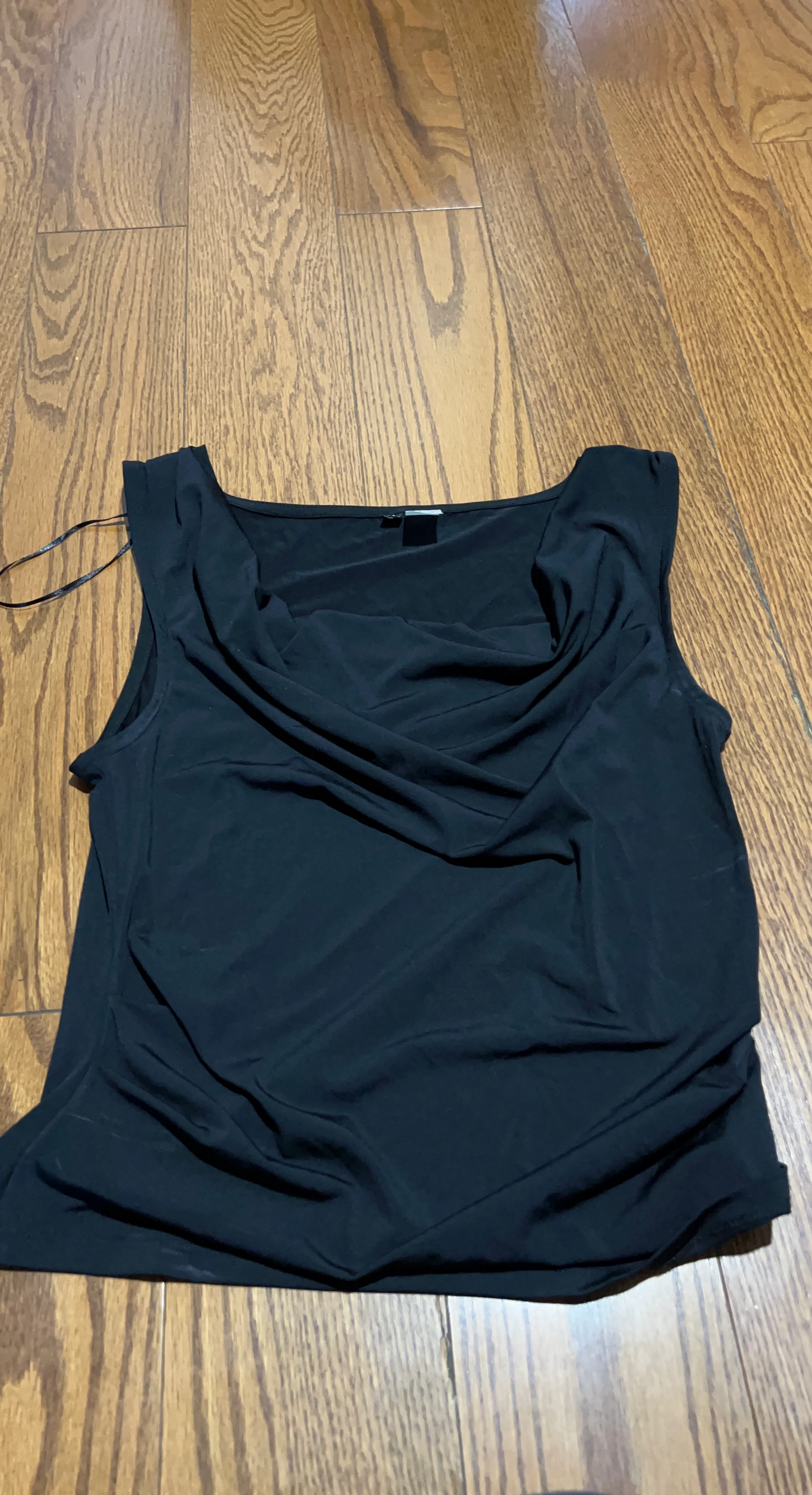 Black Sleeveless Cowl Neck Top
