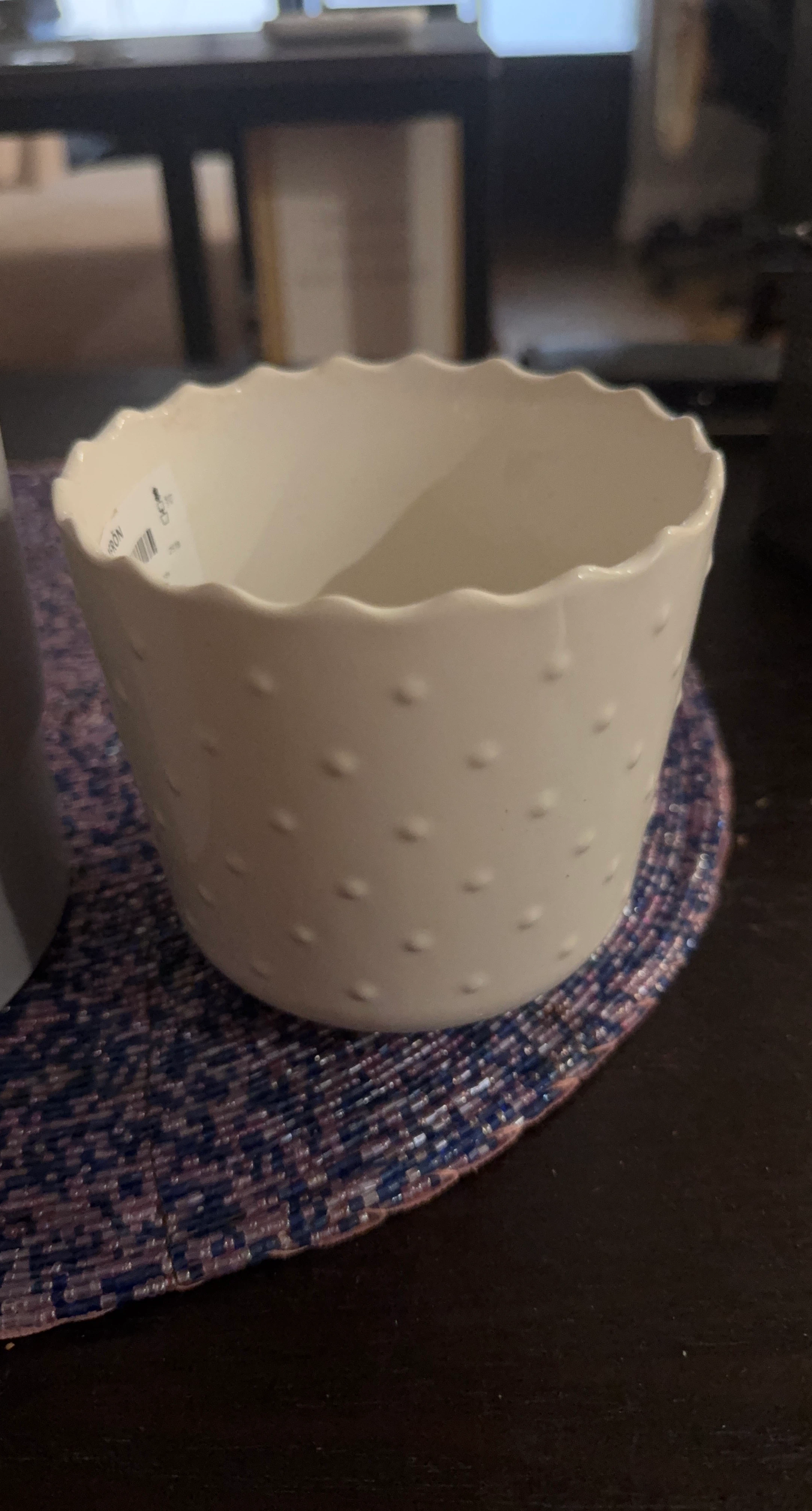 Cream Speckled Ceramic Planter Pot
