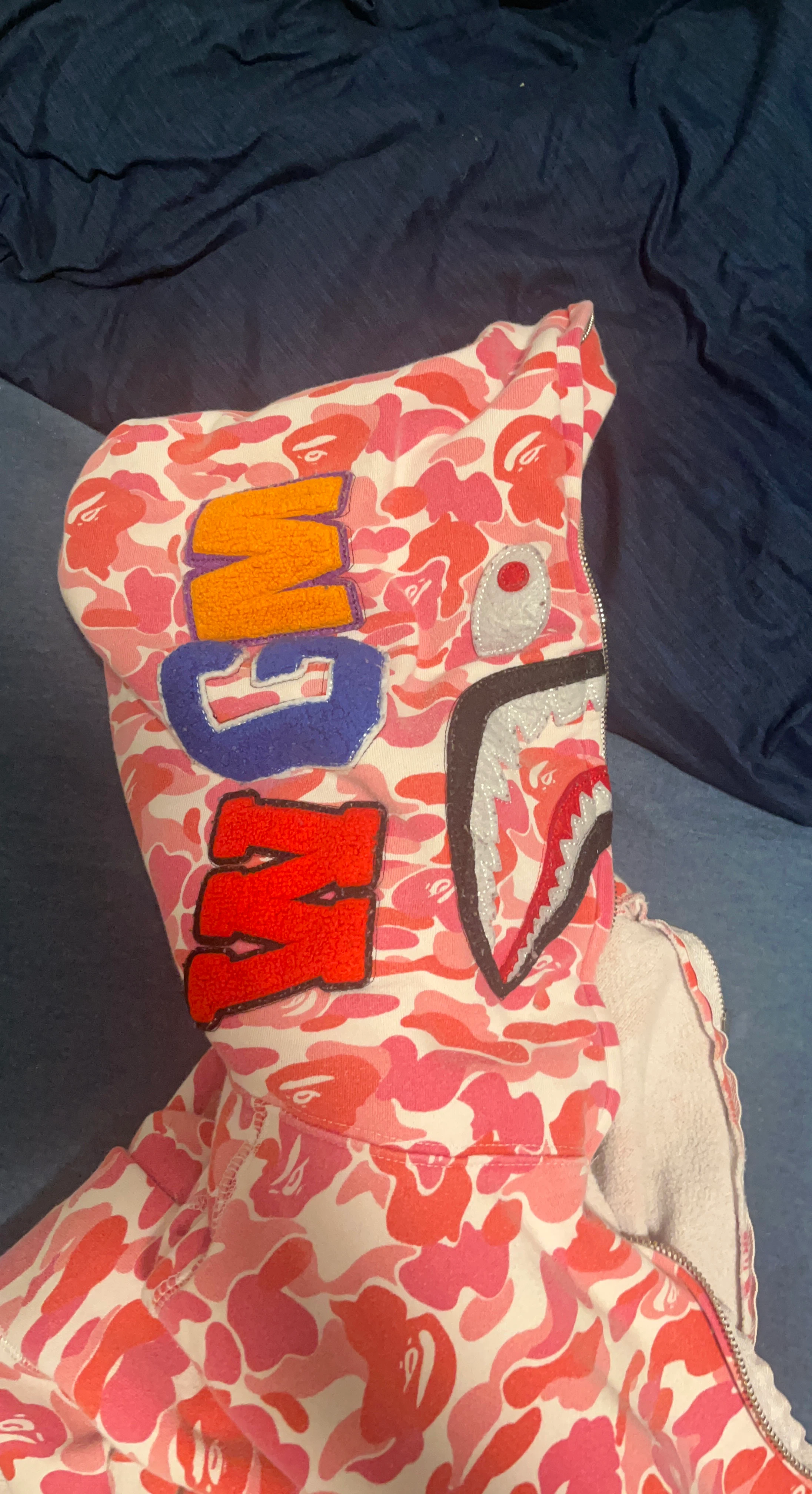 BAPE Pink Camo Shark Full Zip Hoodie