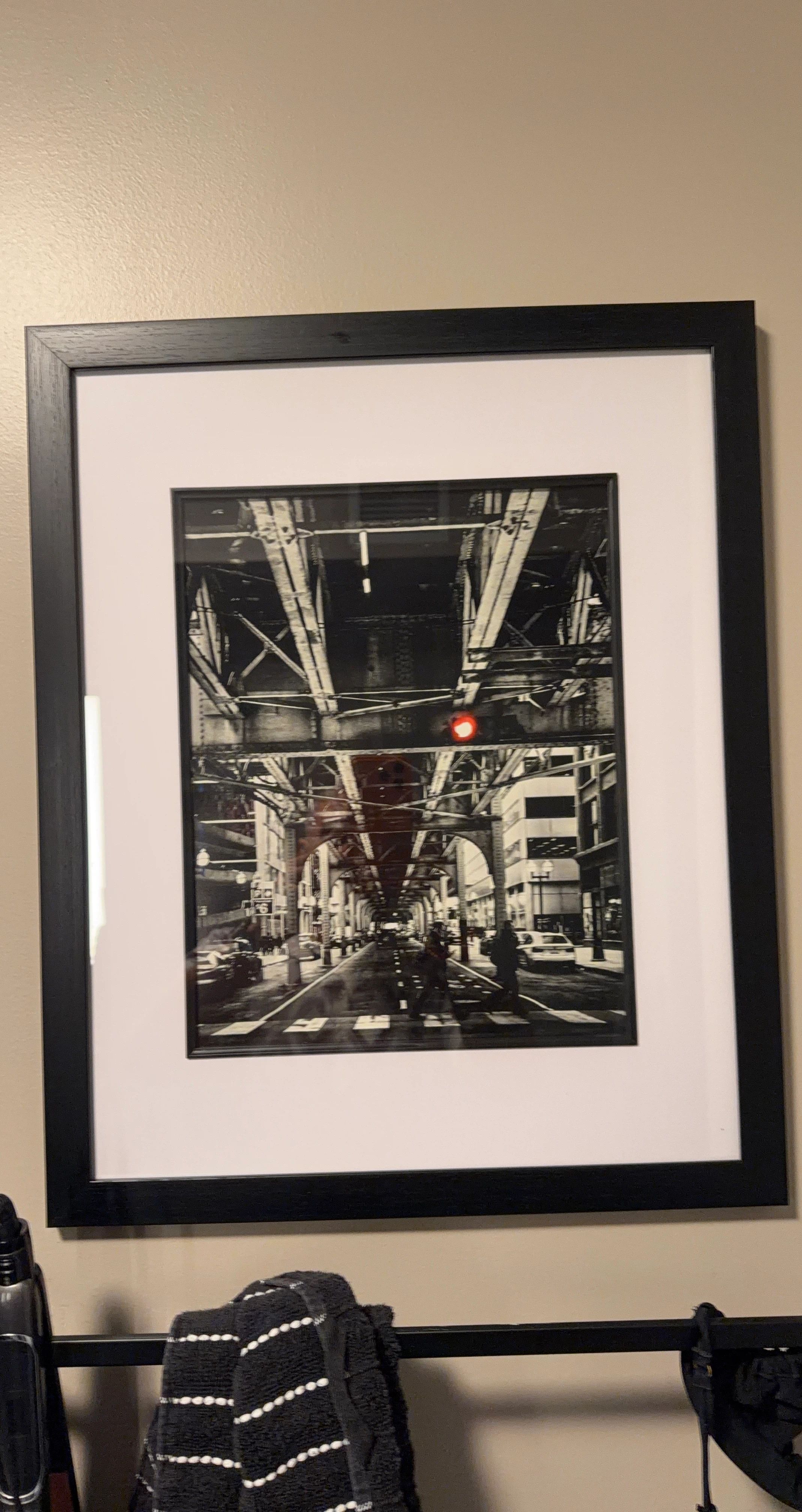 Framed Black and White Cityscape Art Print