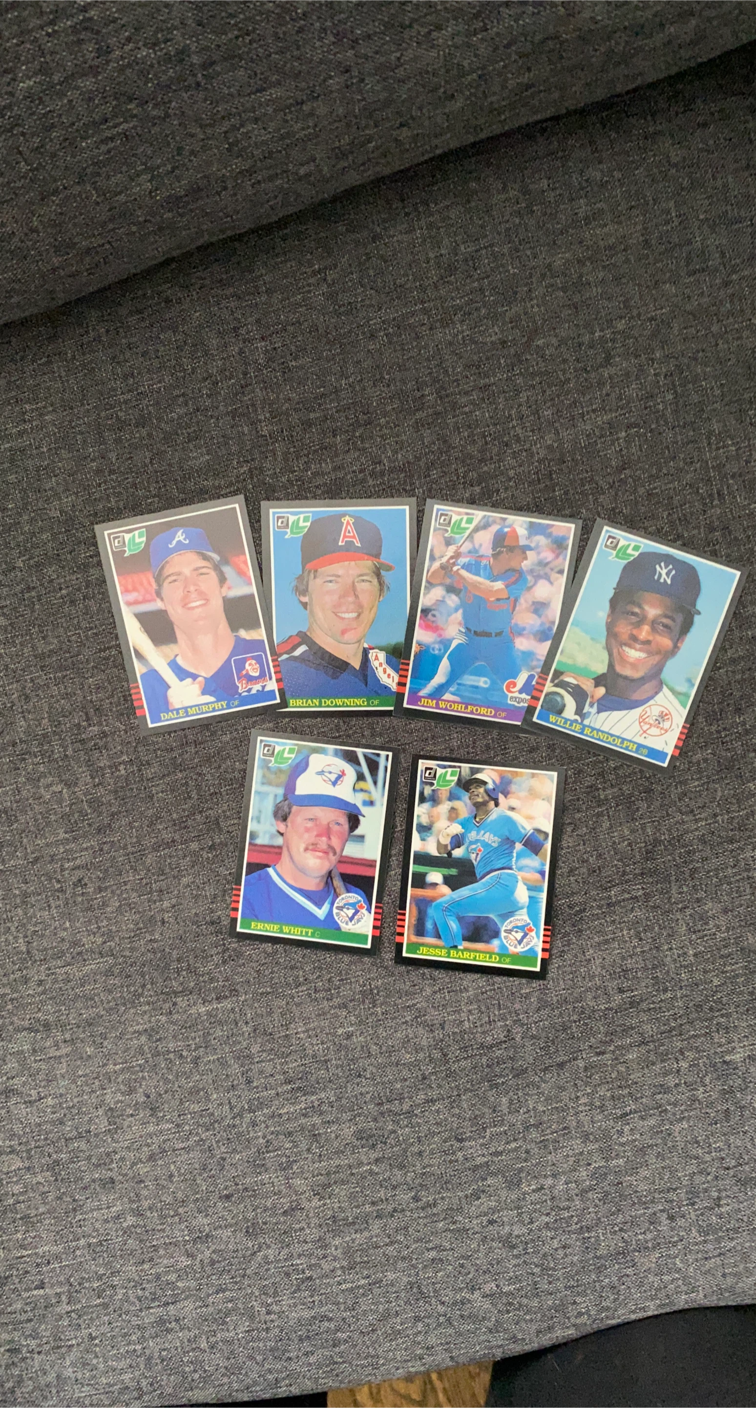 Leaf Baseball Cards - Dale Murphy, Ernie Whitt, Jesse Barfield