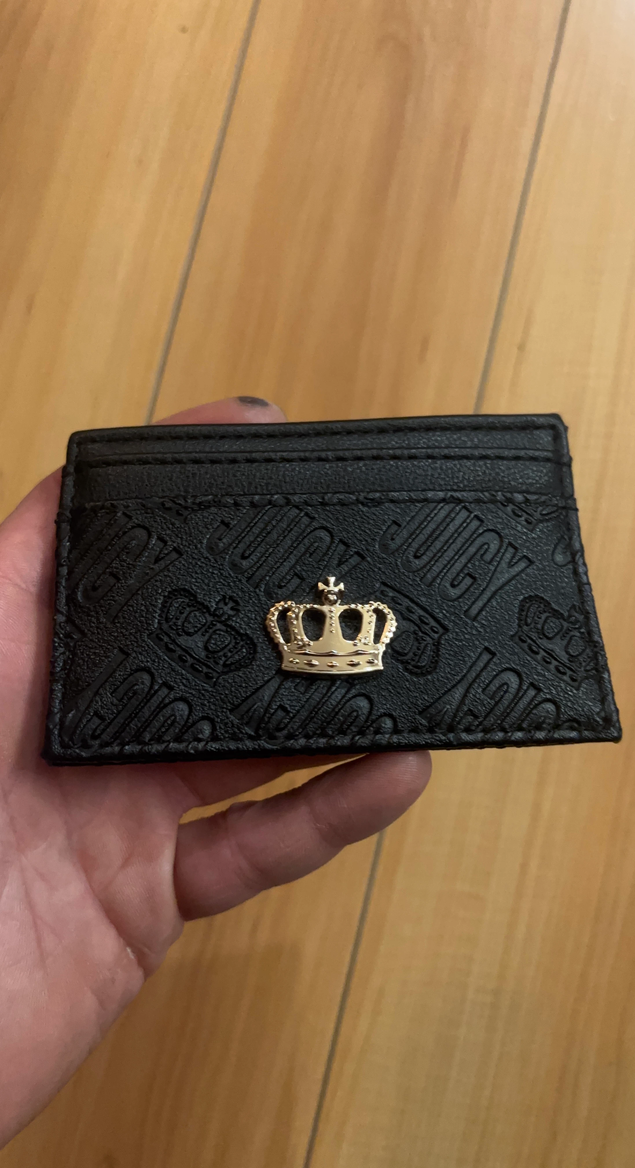 Juicy Couture Black Cardholder with Crown Charm