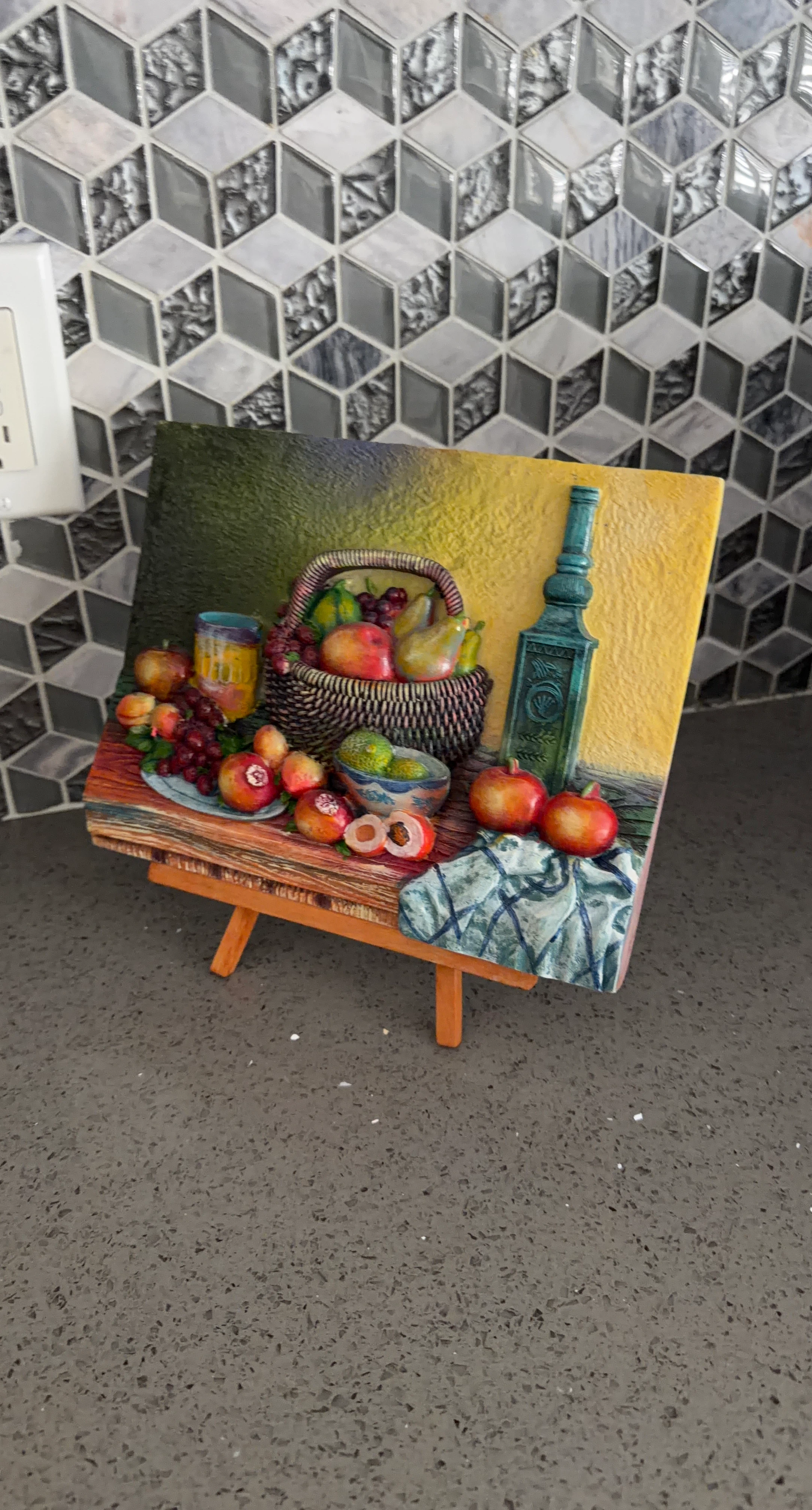 3D Still Life Wall Art stand for kitchen counter