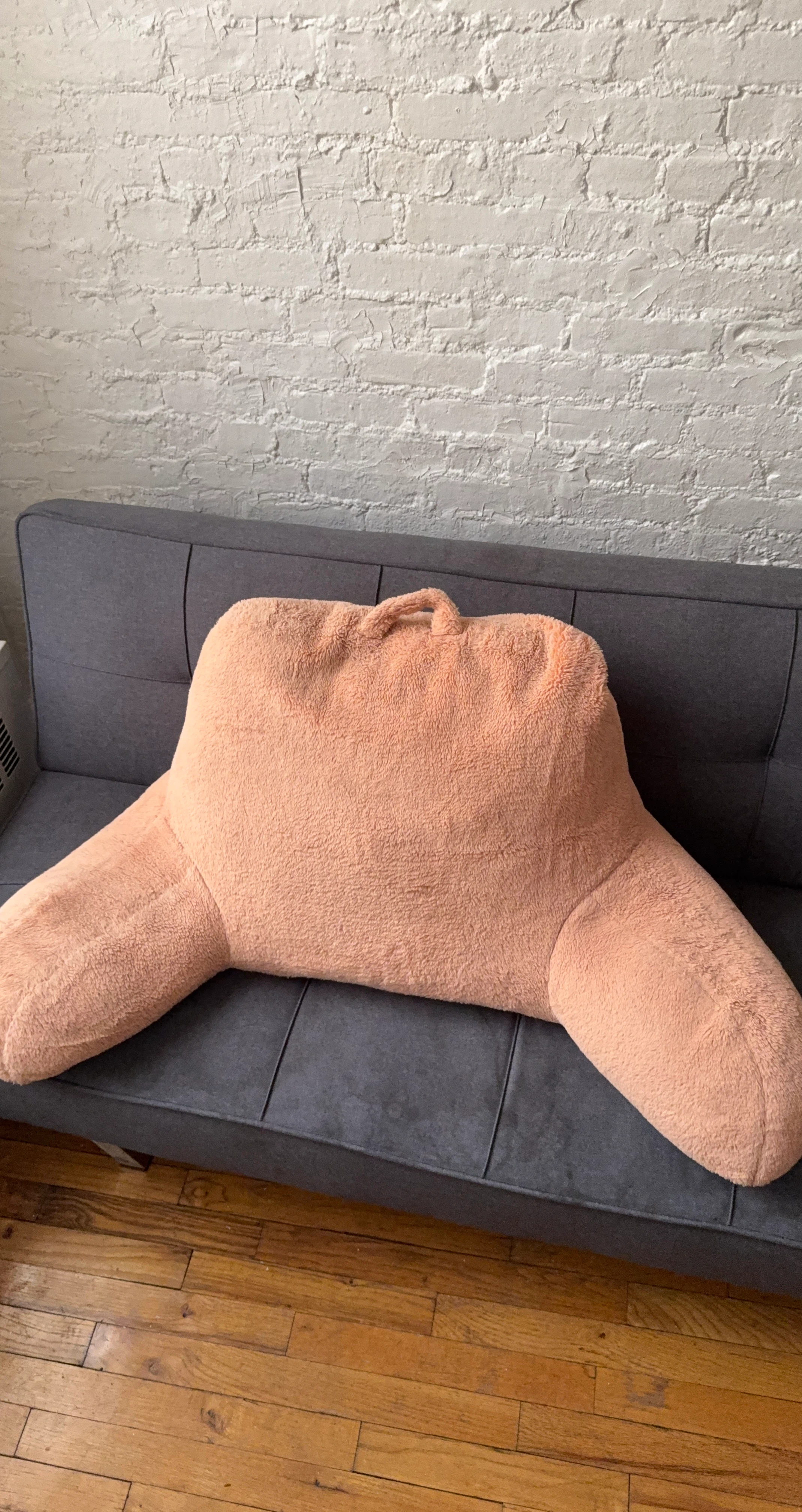 Fuzzy Backrest Pillow with Arms