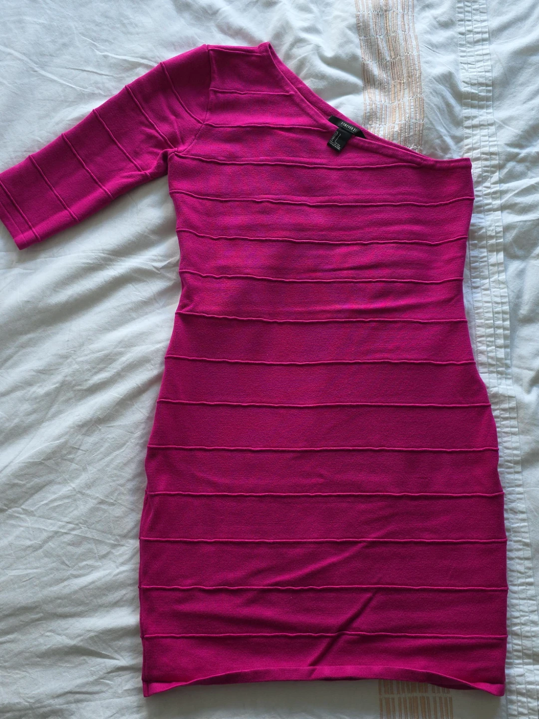 Forever 21 Pink One-Shoulder Bandage Dress