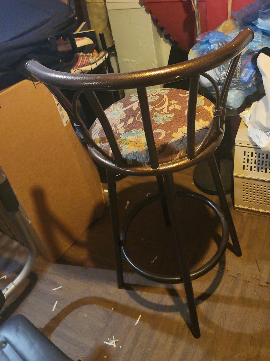 Bar Stool with Floral Cushion