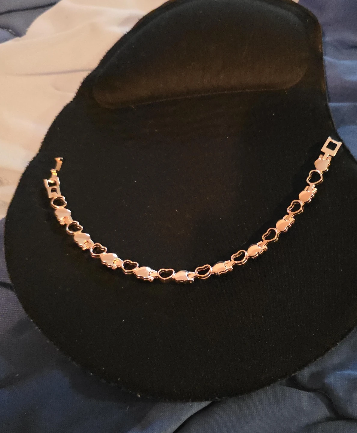 Rose Gold Colored Heart Link Bracelet