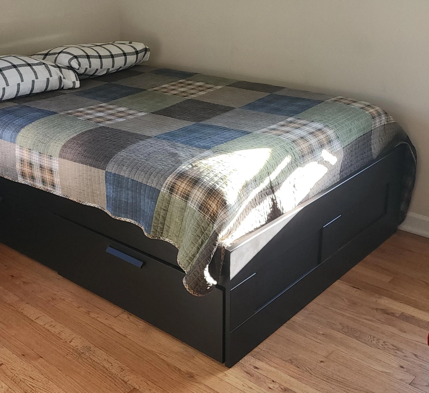 IKEA BRIMNES Queen Bed Frame & Nightstand