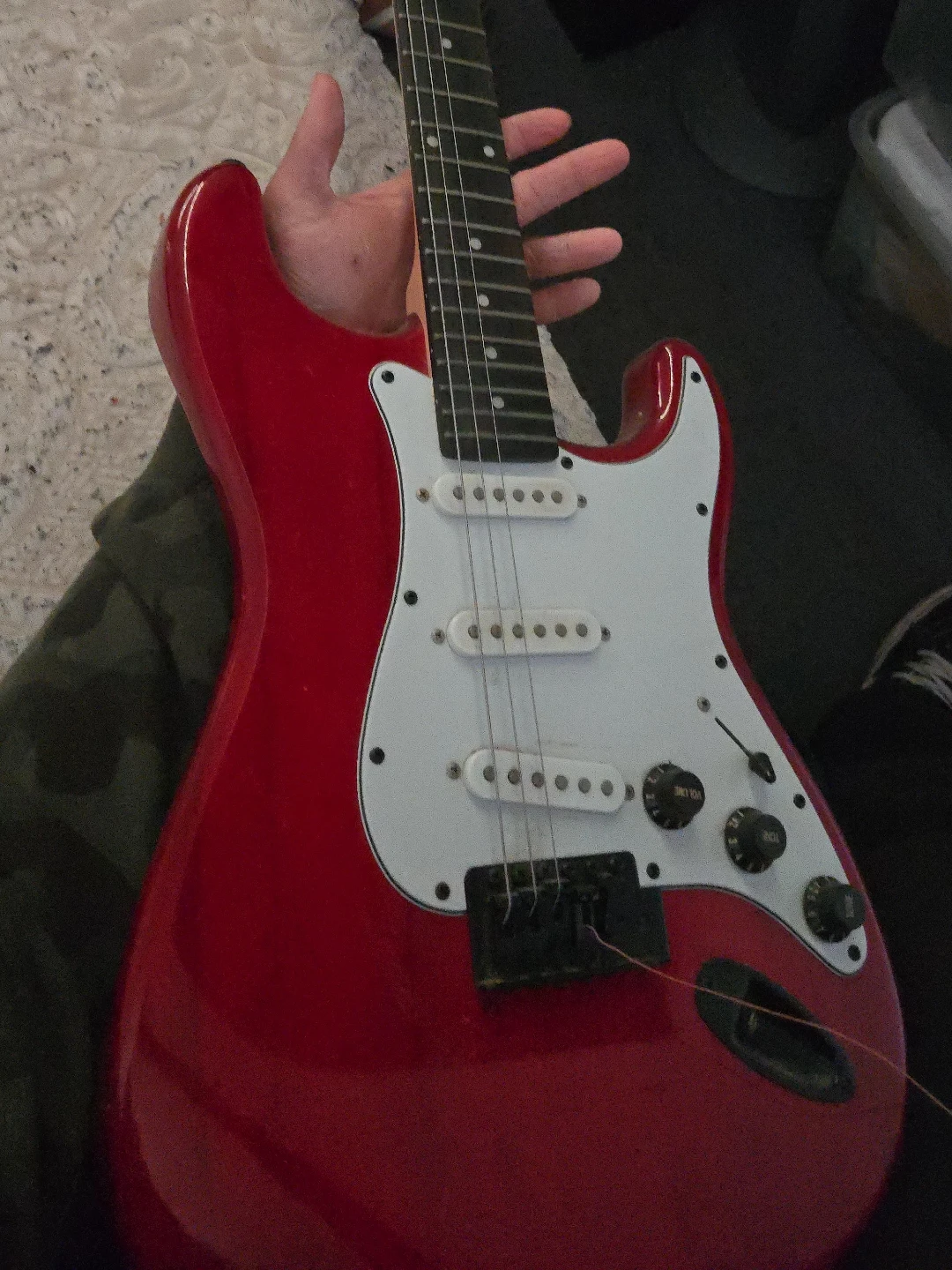Red Electric Guitar (missing stringe and string holder