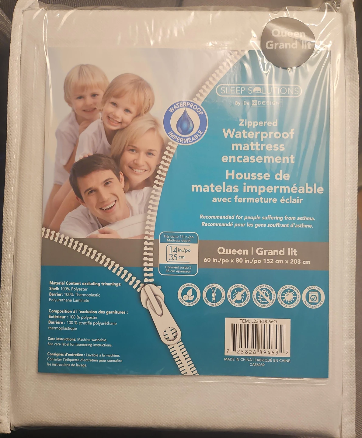 Queen Waterproof Zippered Mattress Encasement