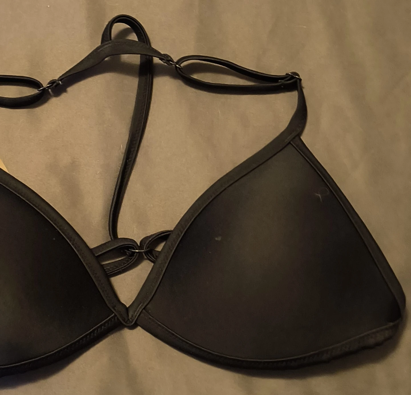 Pink by Victoria's Secret Black Triangle Bikini Top