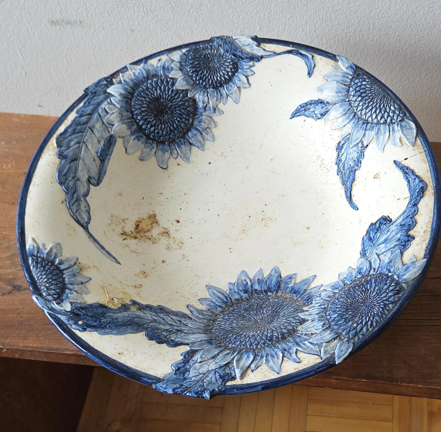 Decorative Ceramic Bowl with Sunflowers