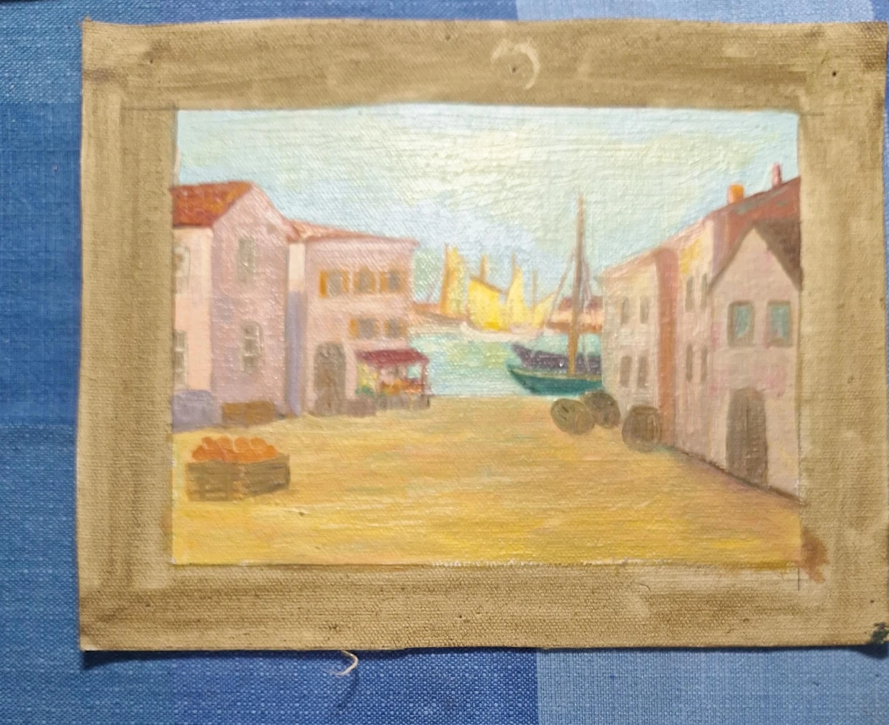 Original Oil Painting - Harbor Scene