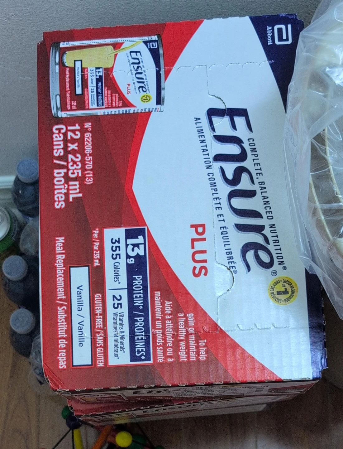 Ensure PLUS Vanilla Meal Replacement Drinks - 12 x 235 mL