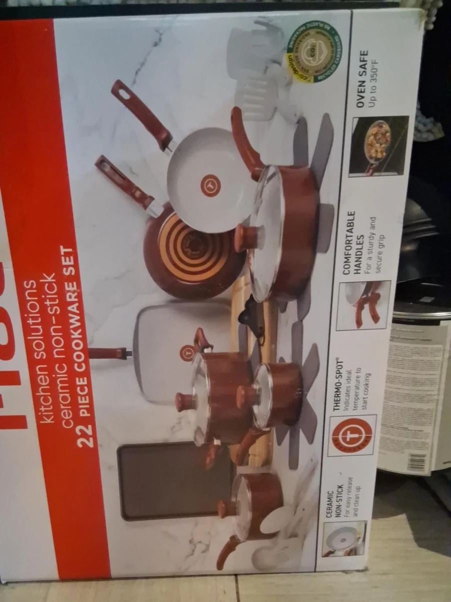 T-fal Ceramic Non-Stick 22 Piece Cookware Set