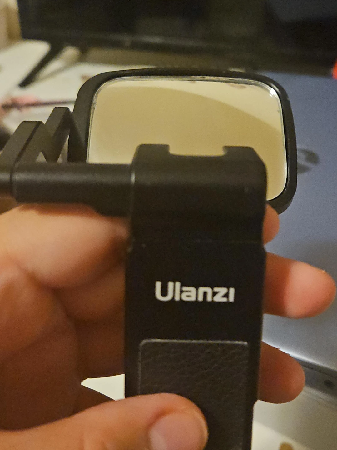 Tripod attachable mirror so you can see yourself while recording